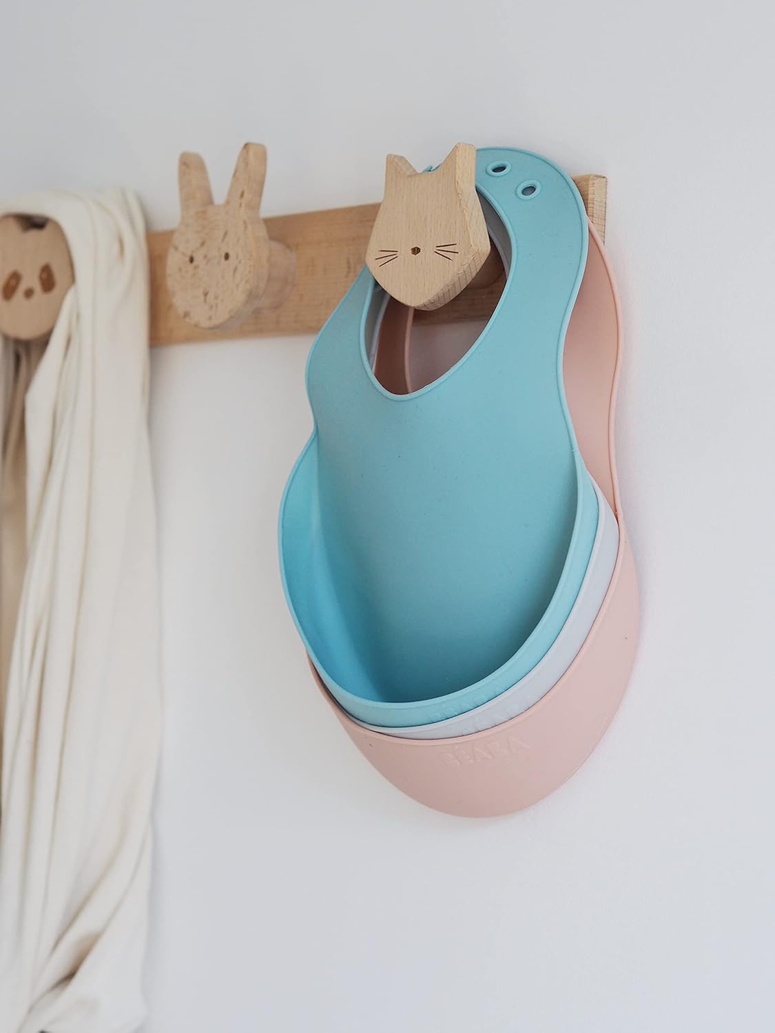 BEABA Silicone Baby Bib, Made with Soft Supple Silicone, Baby Bibs with Baby Food Catcher, Baby Essentials for Baby Feeding