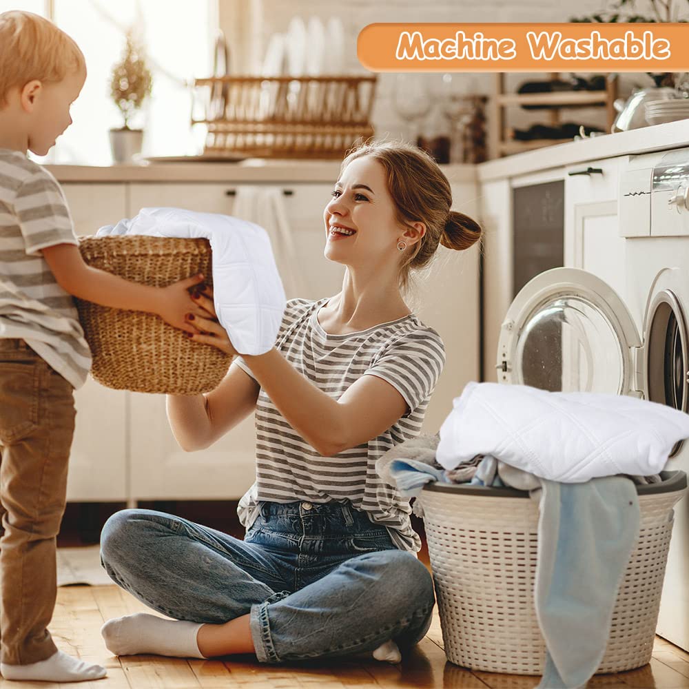 Yoofoss Waterproof Crib Mattress Protector, Quilted Crib Mattress Pad Cover Ultra Soft and Breathable, Machine Washable Toddler Mattress Protector for Standard Baby Crib Size 52''x28''