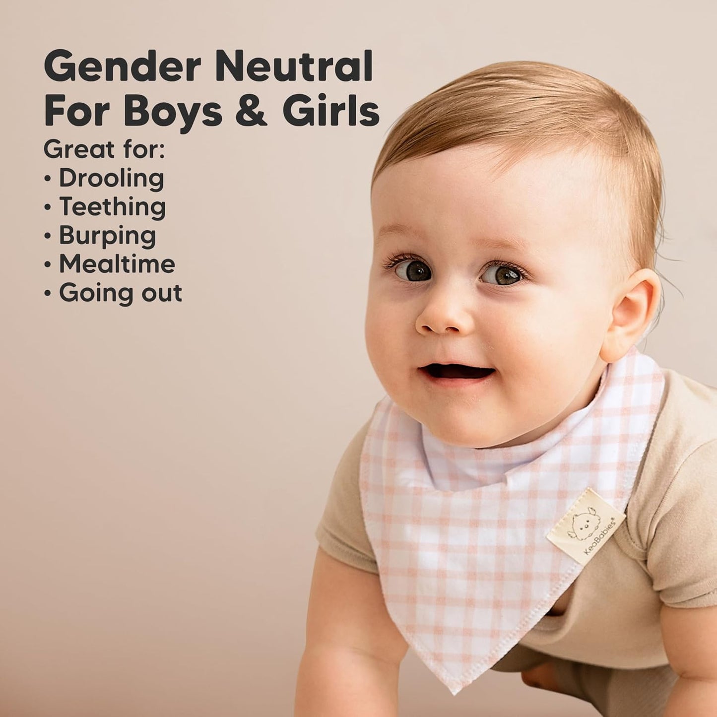 8-Pack Organic Baby Bandana Bibs for Girls - Super Absorbent Triangle Baby Bibs for Drooling and Teething Infant, 100% Cotton Extra Soft for Newborn, Infant 0-36 Months (Prism)