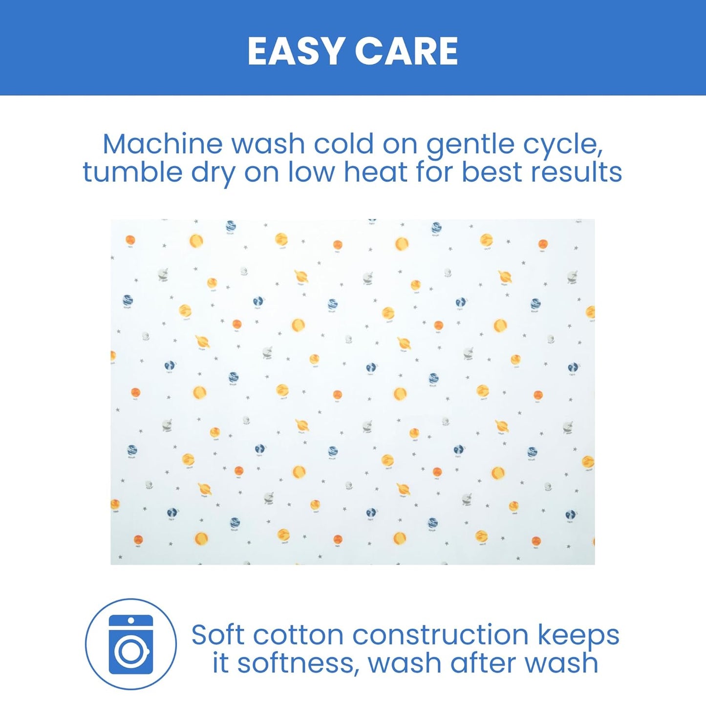 Delta Children Fitted Crib Sheets for Girls and Boys - Crib Sheet for Standard Crib and Toddler Mattresses - 28x52 Inch (Pack of 3), Space Exploration