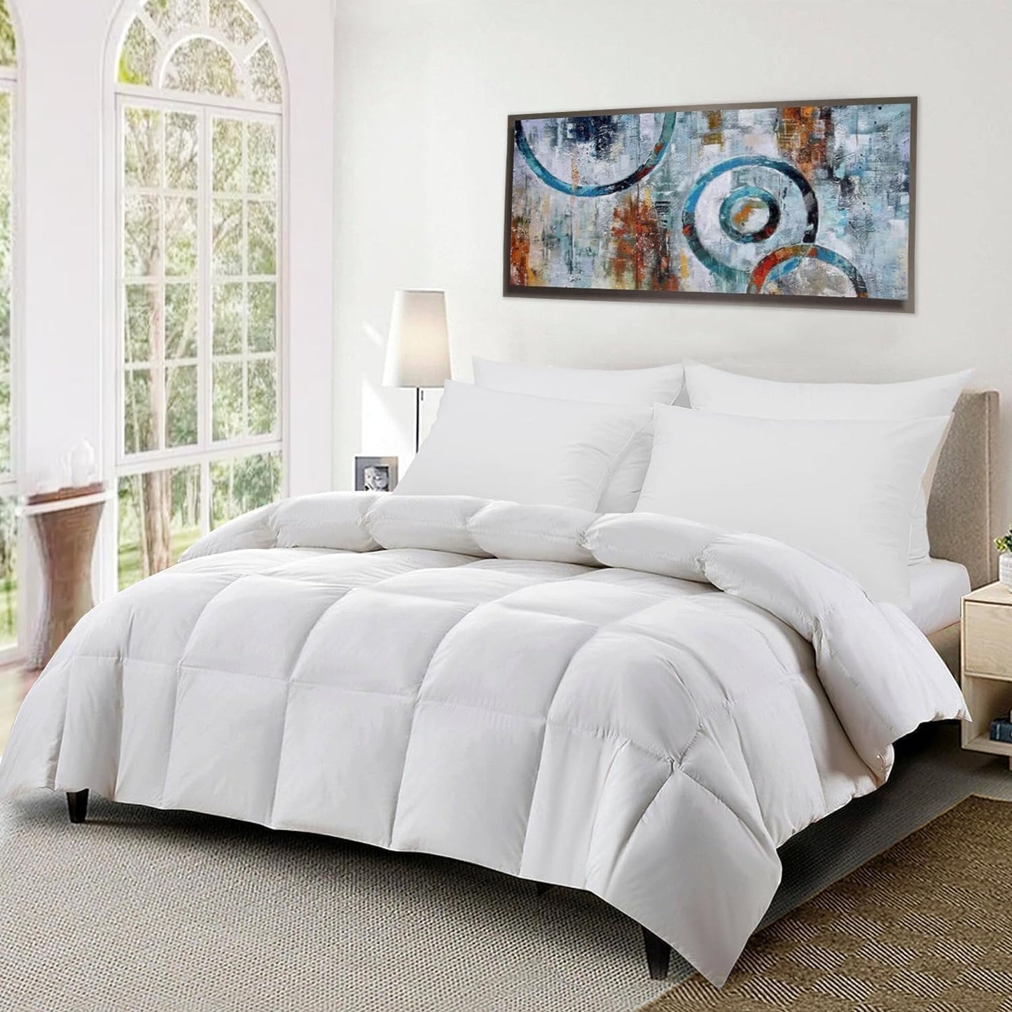 Squishy Flat Bed Pillows King Size Set of 2 Extra Soft Thin Pillow for Stomach Sleeping Adults Kids Back Sleeper Plush Fluffy White 20x36 inches