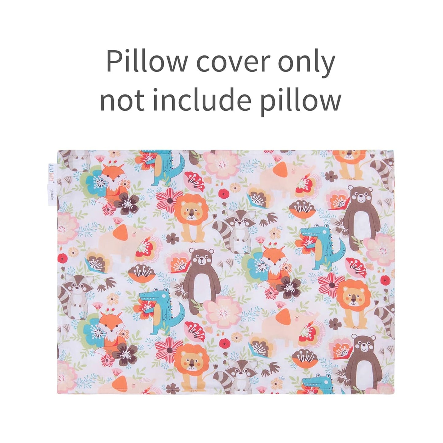 ALVABABY Toddler Pillowcases 2 Pack Organic Cotton Kids Pillow Cover Fit 13"x 18" or 12"x28" Envelope for Girl Boy Sleepy Travel