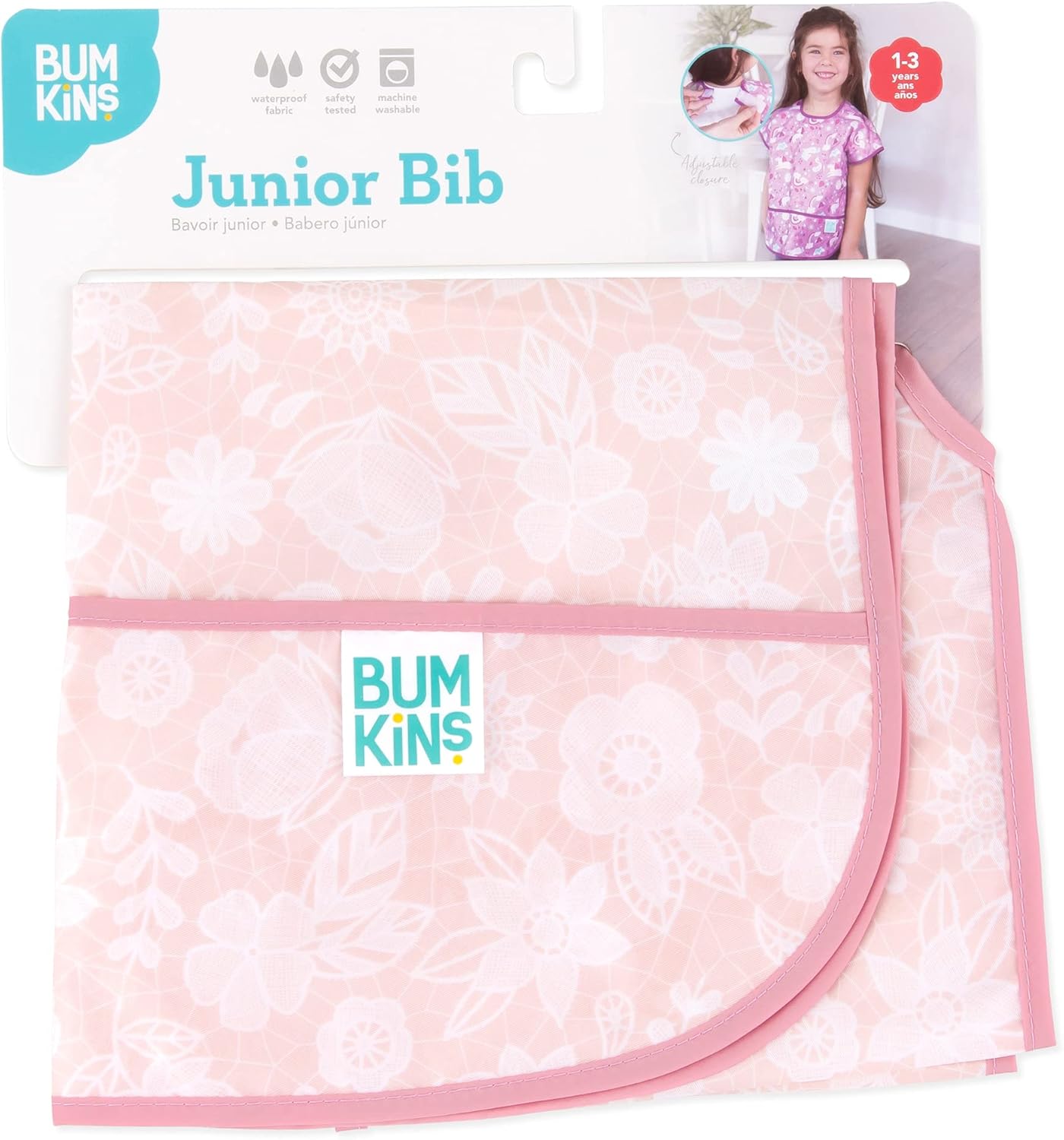 Bumkins Bibs - Toddler Bibs, Waterproof, Large for 1-3 Years, Short Sleeve