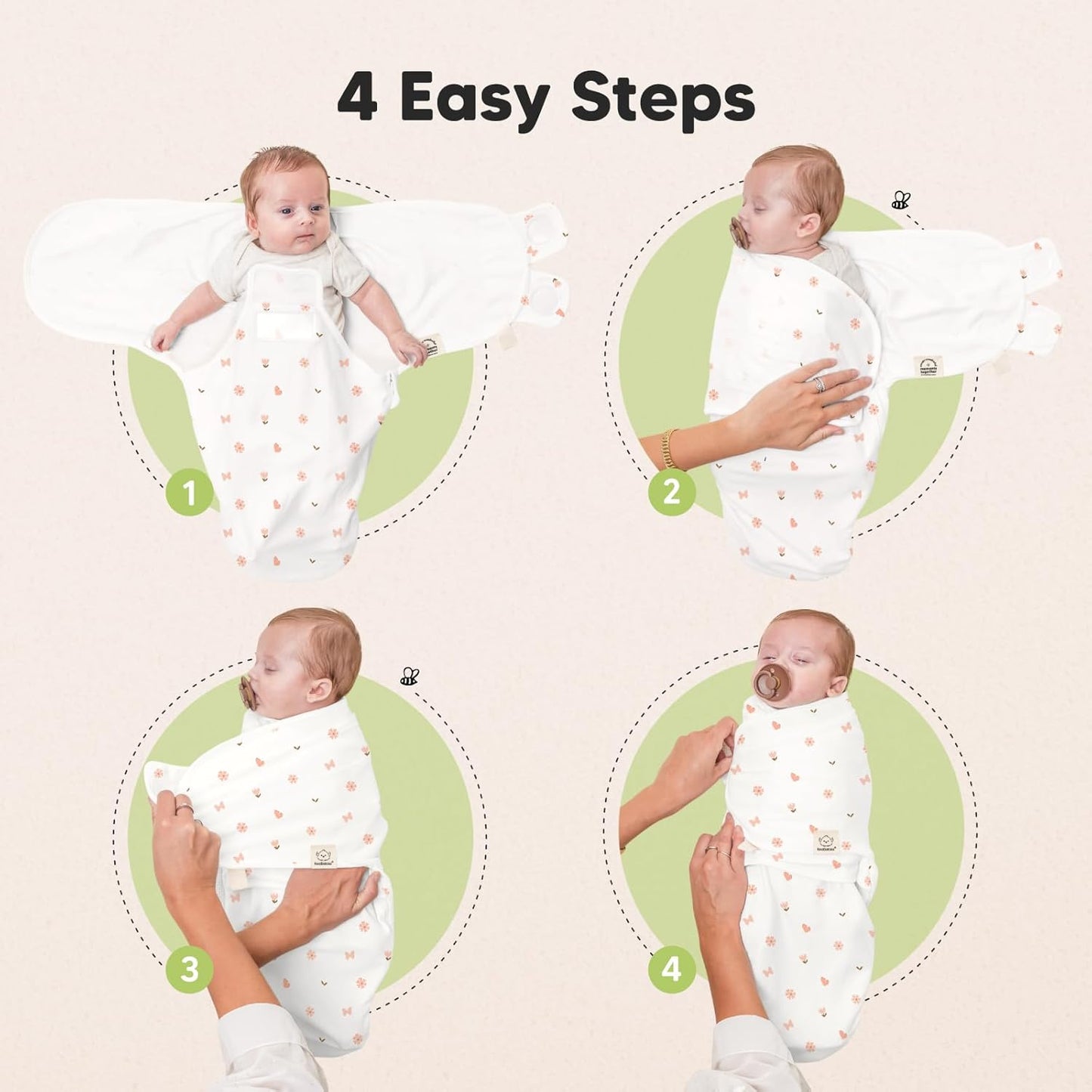 Baby Swaddle Sleep Sacks with Zipper - 3-Pack Swaddles for Newborns 0-3 Months, Infant, Baby Girls, Boys, Soft & Durable Newborn Sleep Sack, Easy Diaper Change Swaddling Blanket (Butterflies)