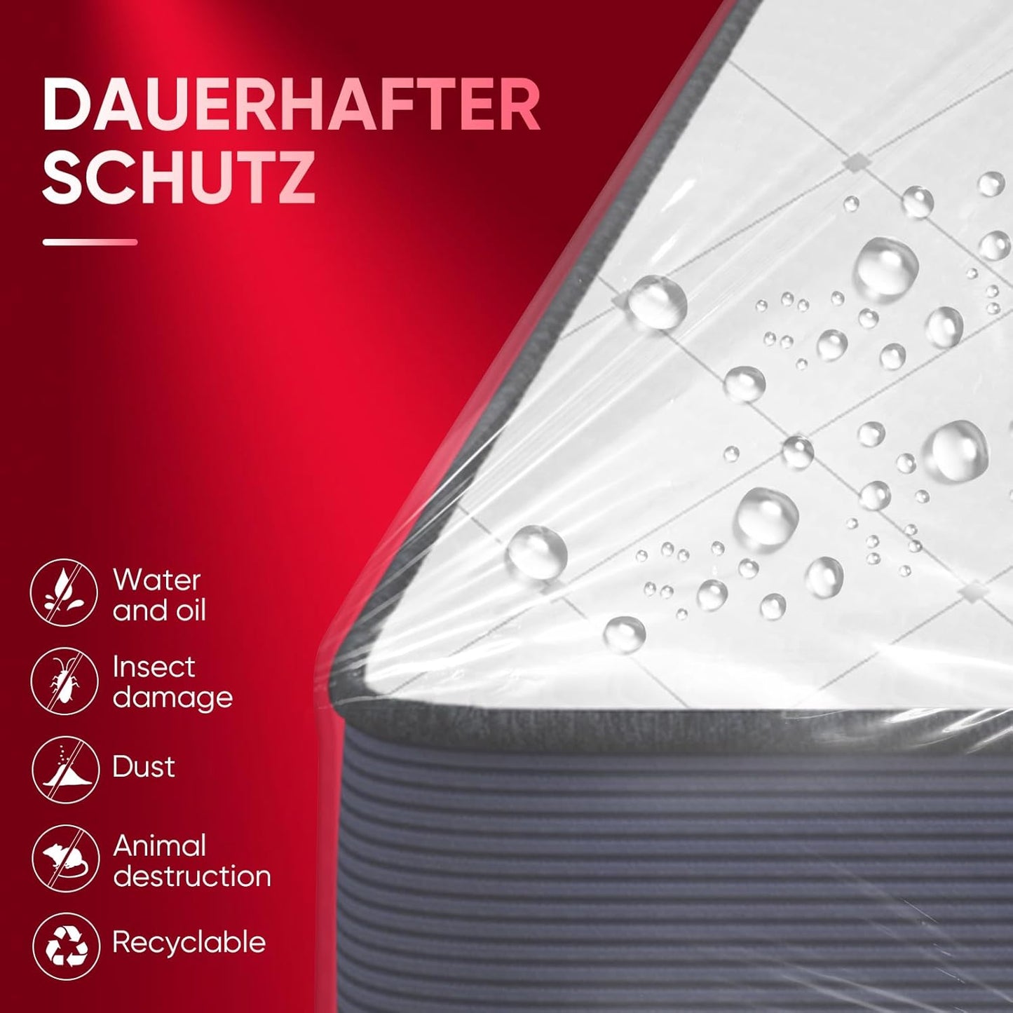 ZCHENBS® – Mattress Bags for Moving and Storage,Mattress Bag with Zippers,5 Mil Ultra-Thick Bed Bag,Waterproof,Anti-Tear,Heavy-Duty Mattress bag (Transaparent/Red, Crib-(1 Pack))