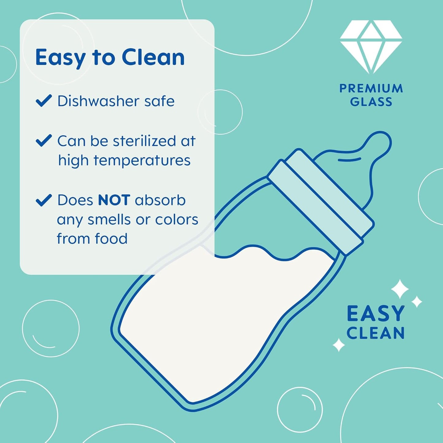 MAM Feel Good Slow Flow Premium Glass Baby Bottles, Easy Switch Between Breast and Bottle, 6oz, 0+ Months, Unisex, 1 Pack