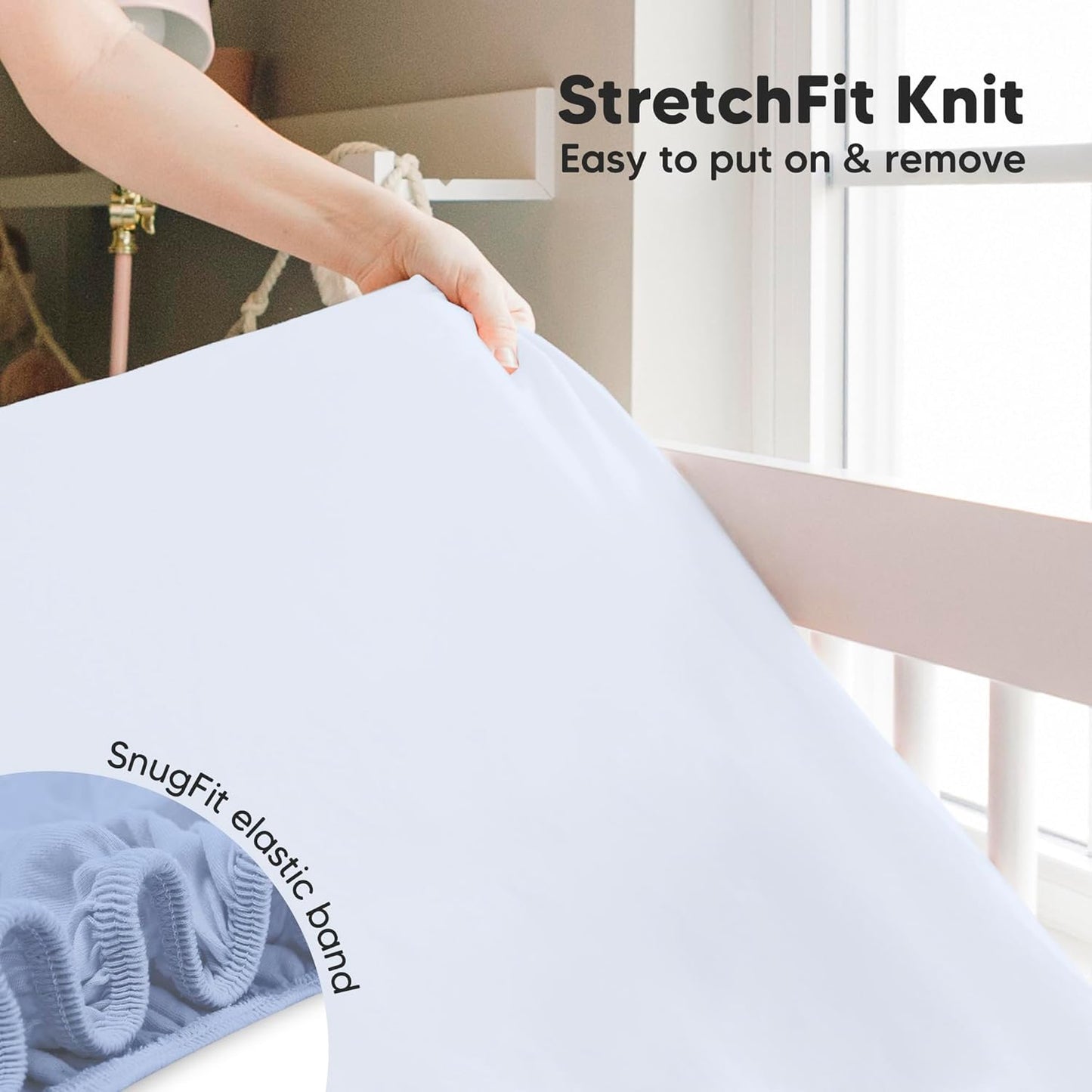 KeaBabies 2-Pack Baby Crib Sheets for Boys, Girls - 52x28 Viscose Derived from Bamboo Toddler Bed Sheets Neutral, Fitted Crib Mattress Cover for Standard Baby Bedding, Soft & Cozy (Blue Flax)