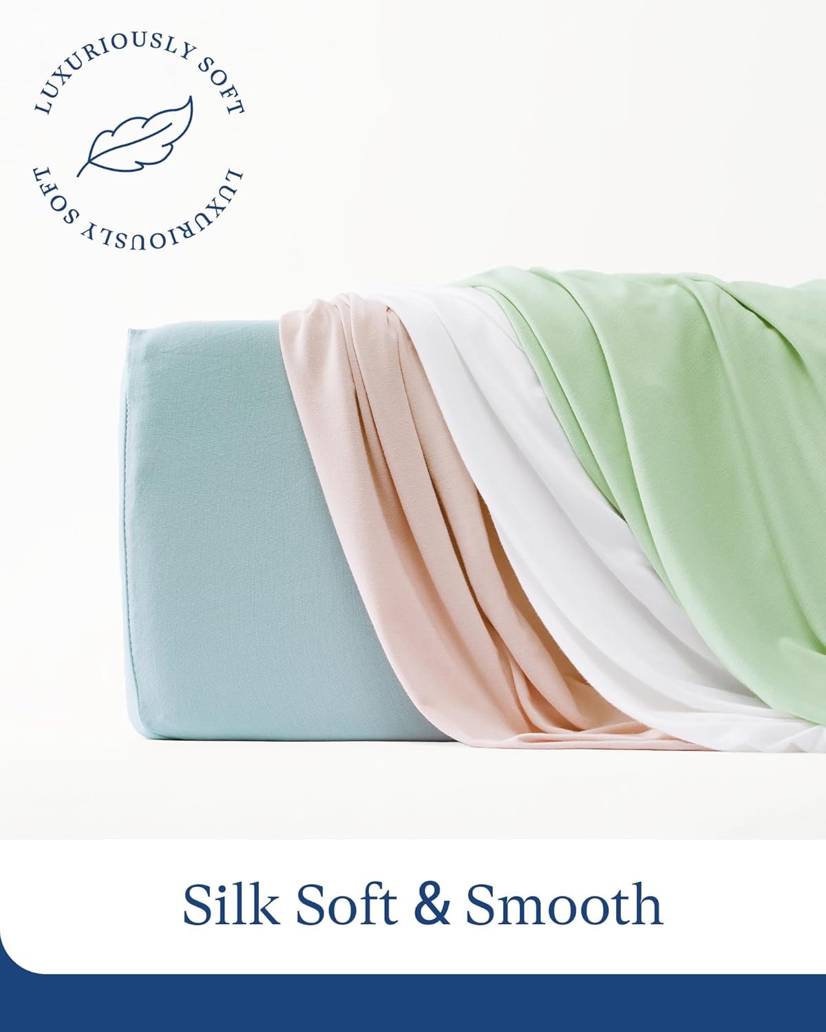 Supersoft Pack and Play Sheets Fitted, Premium Bamboo Viscose Mini Crib Sheets, Pack N Play Mattress Sheets, Graco Playard Baby Sheets Neutral for Boys Girls, 5'' Deep Pocket 2-Pack