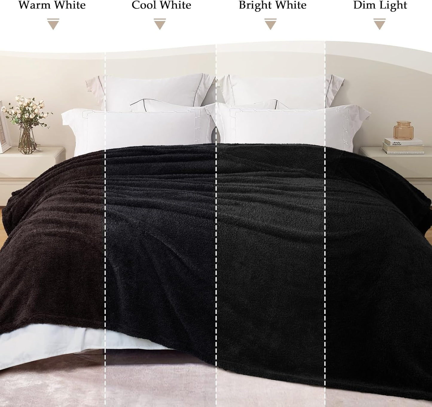Exclusivo Mezcla Twin Blanket for Bed, Soft and Cozy Blankets for Women Men Girls Kids, Suitable for All Seasons, Black, 60x80 Inches