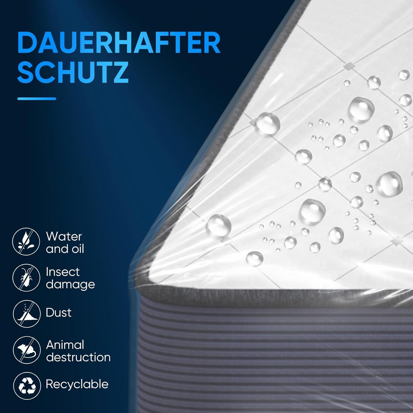 ZCHENBS® – Mattress Bags for Moving and Storage,Mattress Bag with Zippers,5 Mil Ultra-Thick Bed Bag,Waterproof,Anti-Tear,Heavy-Duty Mattress bag (Transaparent/Blue, Crib-(1 Pack))