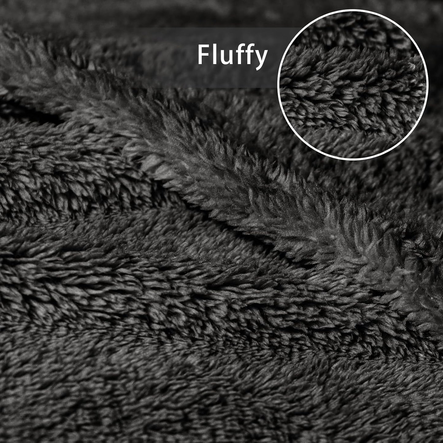 Exclusivo Mezcla Soft Fleece Throw Blanket for Couch, Super Soft Velvet Plush Bed Blanket, Fuzzy Cozy and Warm for All Seasons, 50x60 Inches, Dark Grey