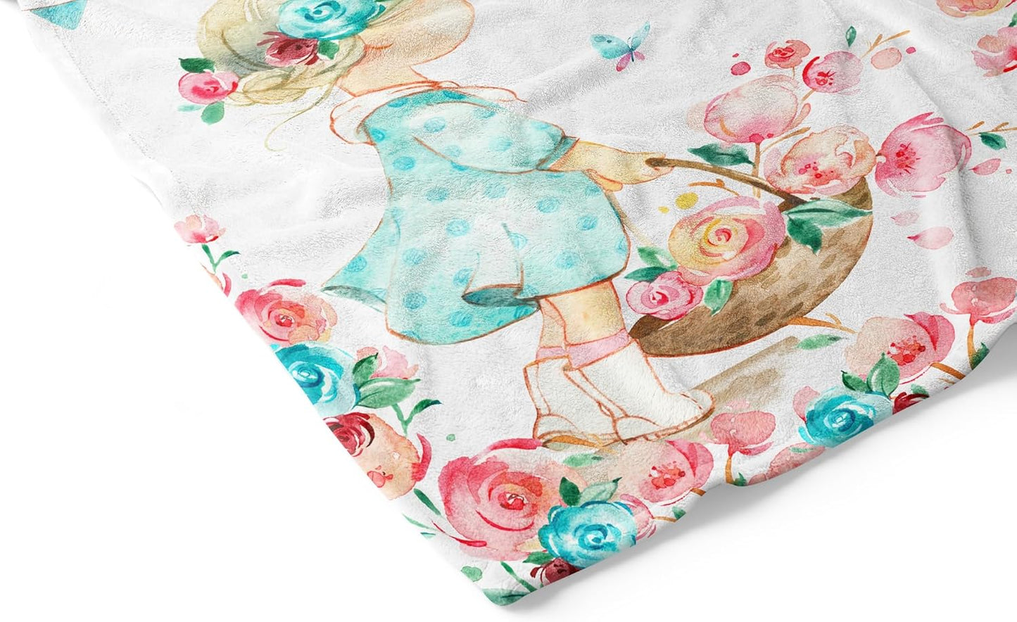 UNIQUE Floral Ultra Soft Fleece Baby Blanket 30x40in, Girl Crib Blanket, Girl