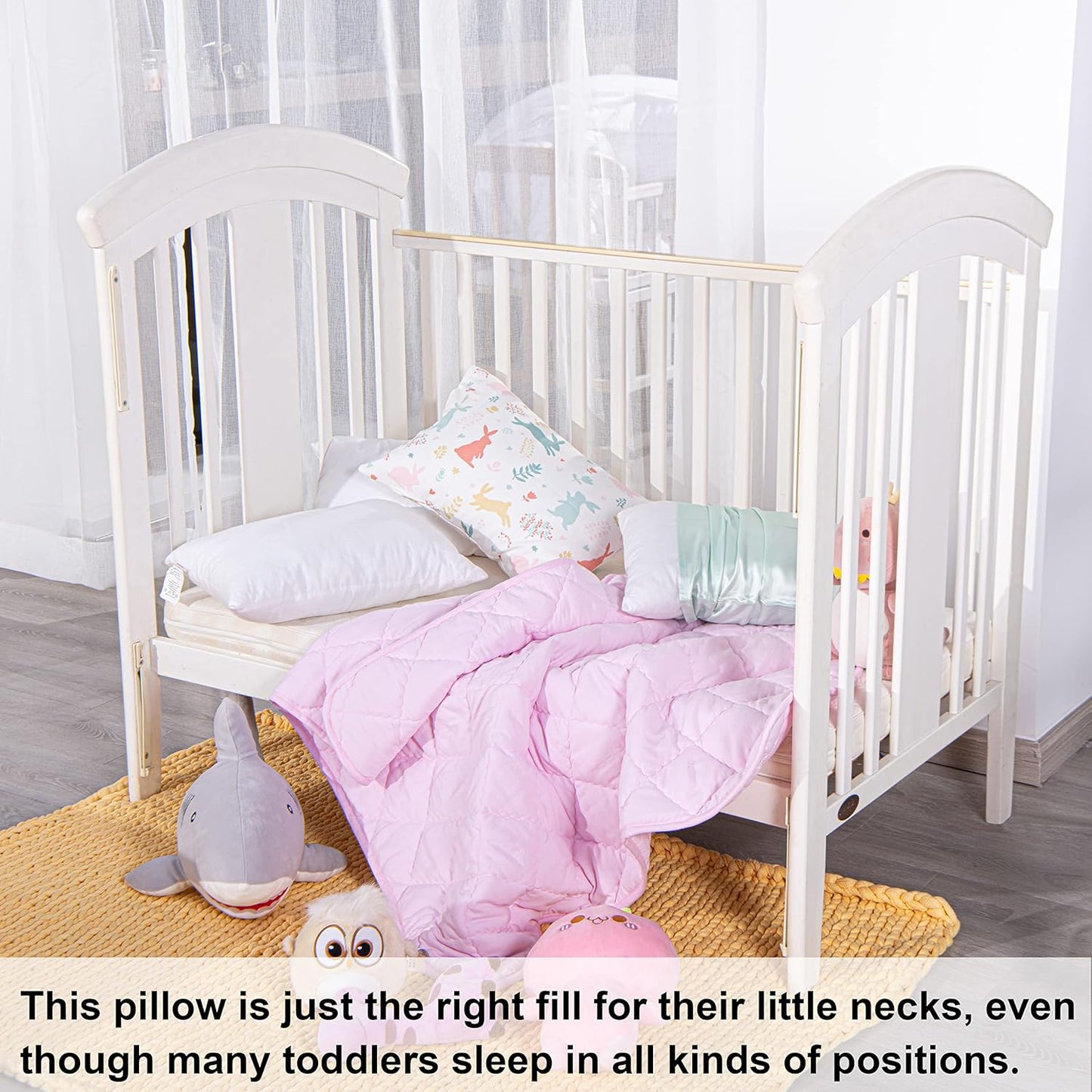 NTBAY 2 Pack Cotton Down Alternative 13x18 Pillows, Machine Washable - Soft and Breathable Travel Small Pillows for Sleeping, Ideal for Daycare, Crib, Cot