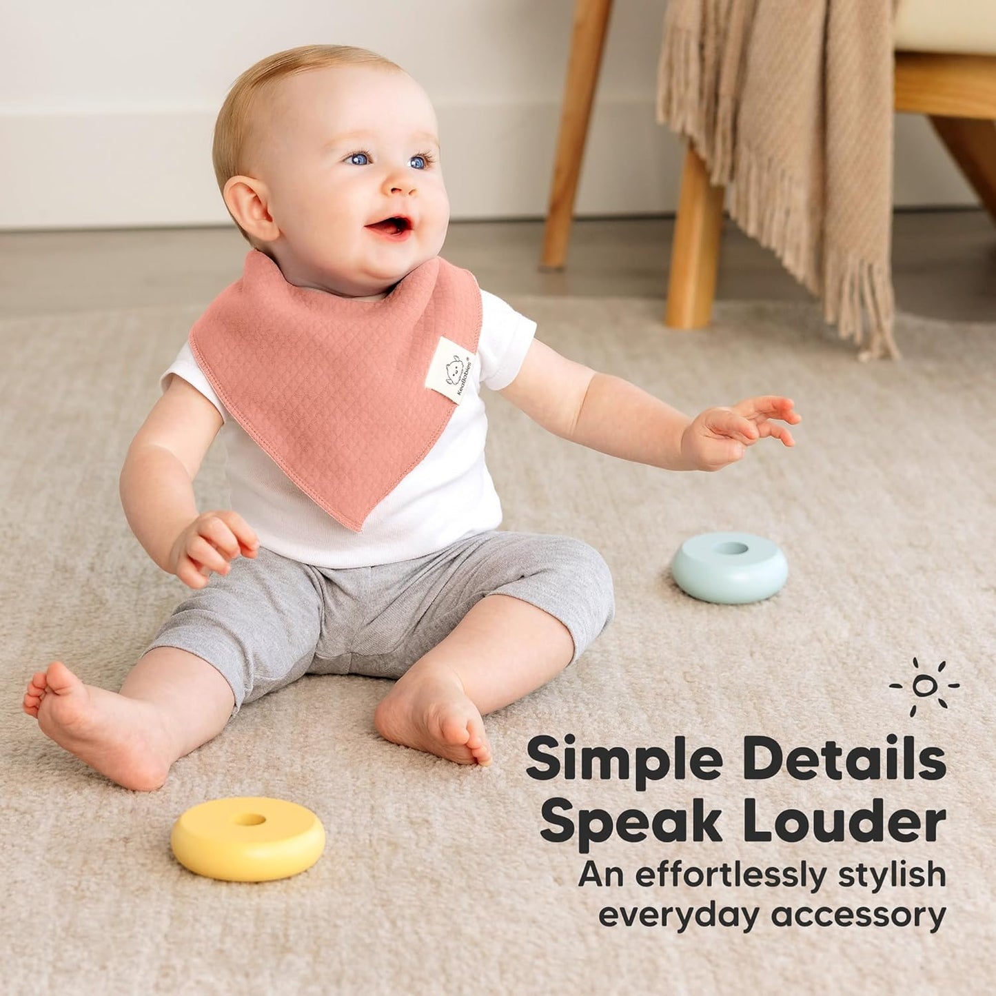 KeaBabies 8-Pack Bandana Bibs for Baby Girls, Boys - Organic Cotton Baby Bibs for Drooling & Teething Newborn, Toddler, Infant 0-36 Months, Extra Soft, Absorbent Cloth with Snaps (Dew)