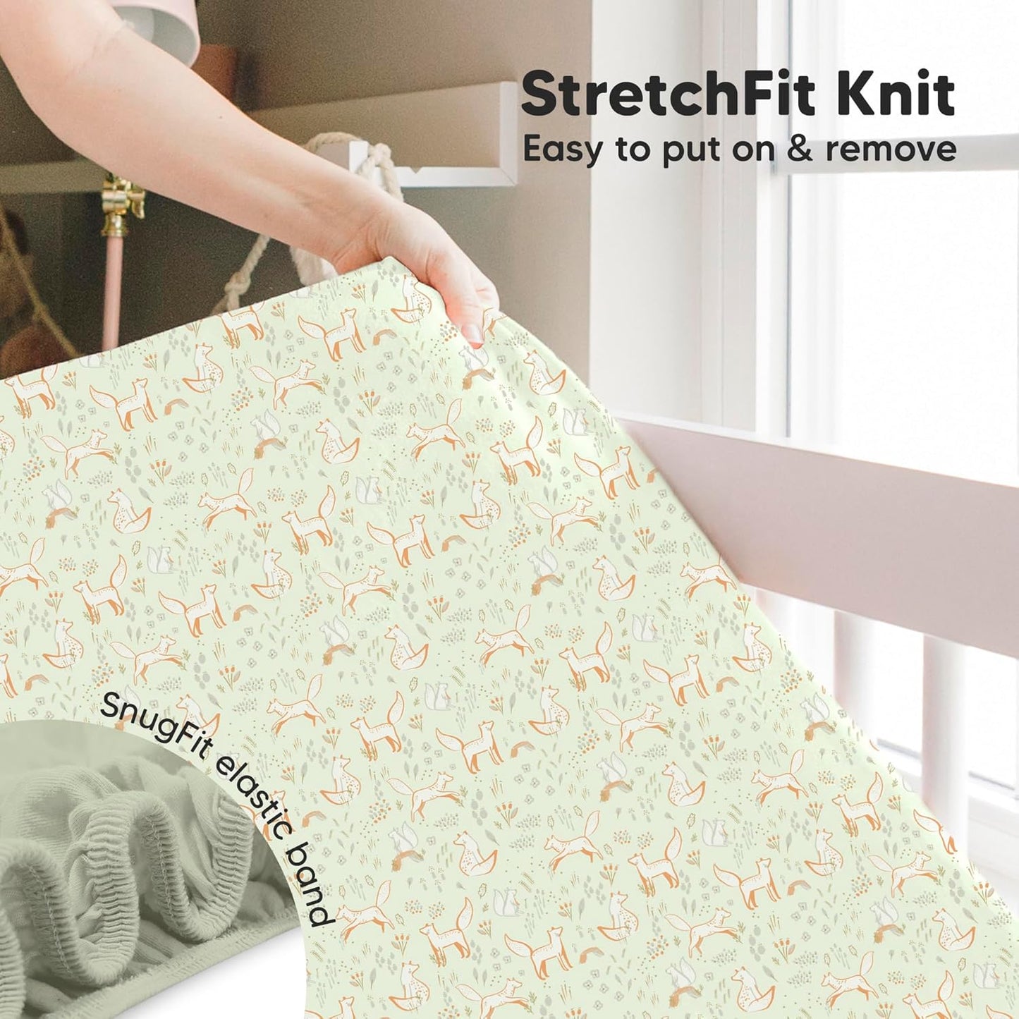 KeaBabies 2-Pack Baby Crib Sheets for Boys, Girls - 52x28 Viscose Derived from Bamboo Toddler Bed Sheets Neutral, Fitted Crib Mattress Cover for Standard Baby Bedding, Soft & Cozy (Foxtrot)