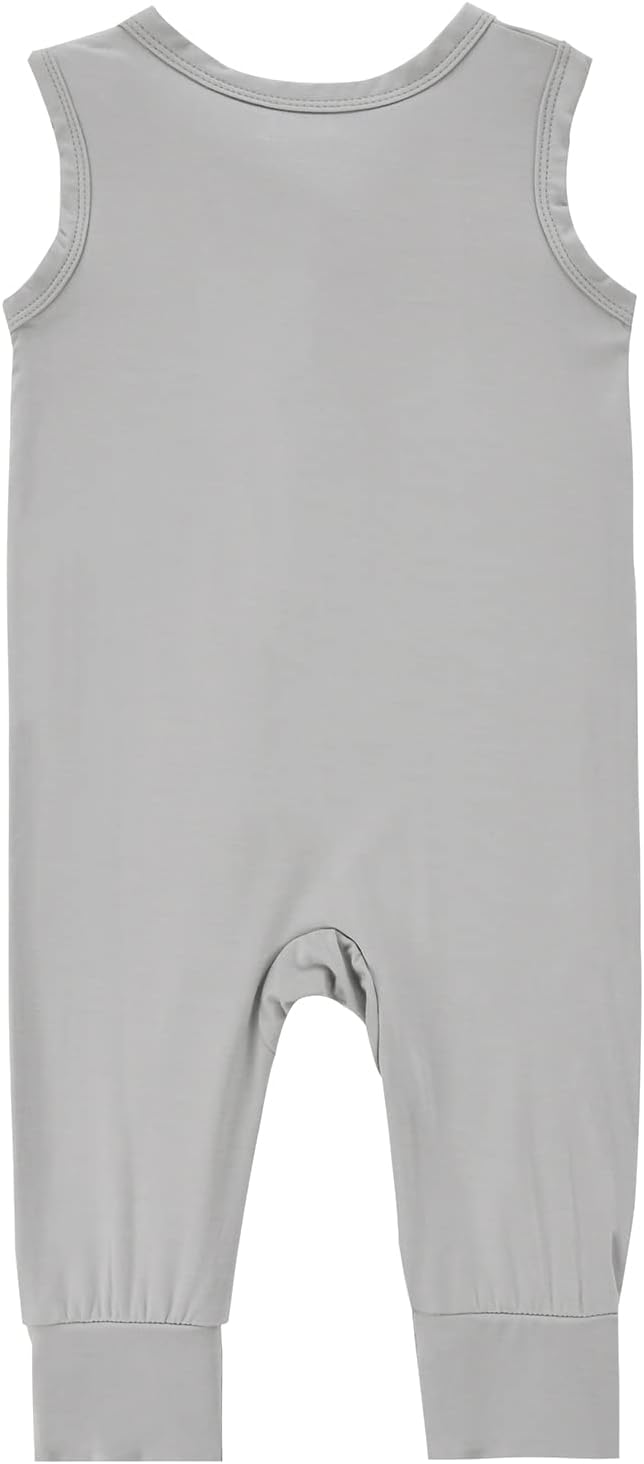 Baby Sleeveless Romper Zipper Toddler Summer Jumpsuit Rayon Outfits Infant Footless Pajamas 0-24m