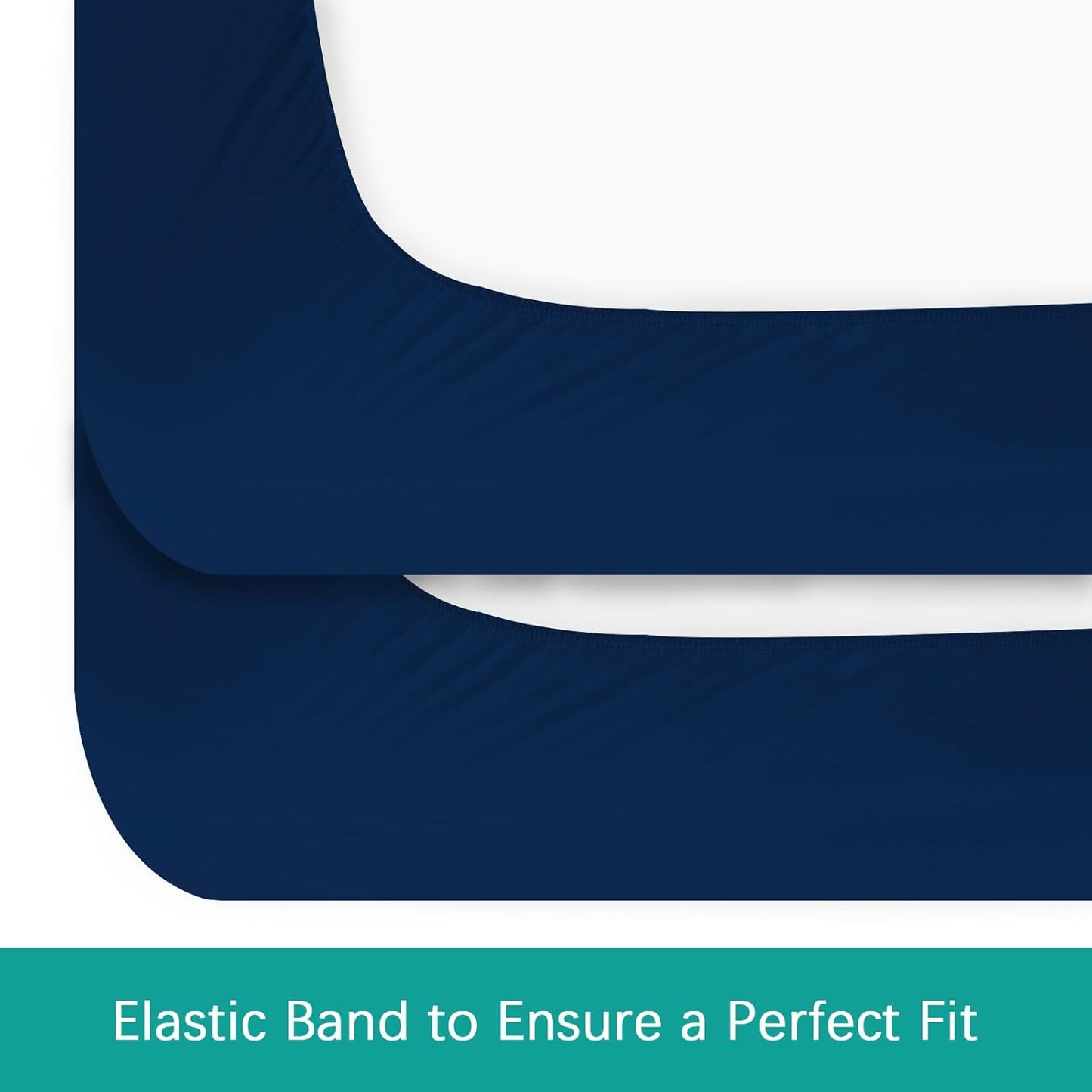 Crib Sheets Waterproof 2 Pack, Crib Mattress Protector, Toddler Fitted Crib Sheet Neutral, Ultra Soft & Breathable Toddler Bed Sheets for Boys and Girls, Navy