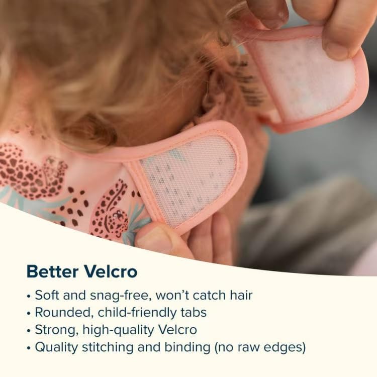 Tiny Twinkle Mess Proof Baby Bib - Waterproof & Lightweight Baby-Led Weaning Apron | 100% Recycled Polyester, Easy Clean & Machine Washable (Rose, Small 6-24 Months)