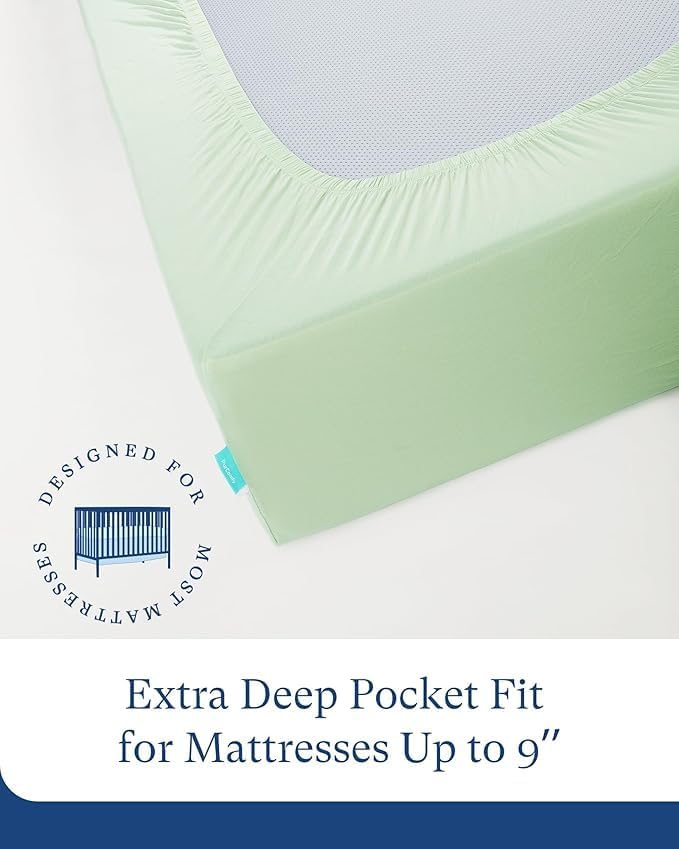 Supersoft Crib Sheets for Boys Girls, Premium Viscose Buttery Soft Crib Mattress Fitted Sheet, Stretchy Knit Baby Sheet, Silky Comfort Baby Bed Sheets 28x52x9 Extra Deep Pocket