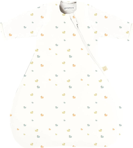 GUNAMUNA Long-Sleeve Transitional Swaddle Sleep Bag 1.0 TOG – Soothes Infants 3-6 Months, Easy Diaper Changes with WONDERZiP
