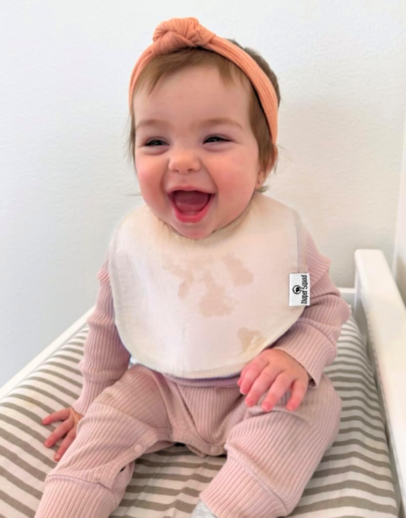 DiaperSquad's Baby Bibs for Drooling and Teething, Bibs for Boys, Baby Girl - Solid Cotton Baby Drool Bibs