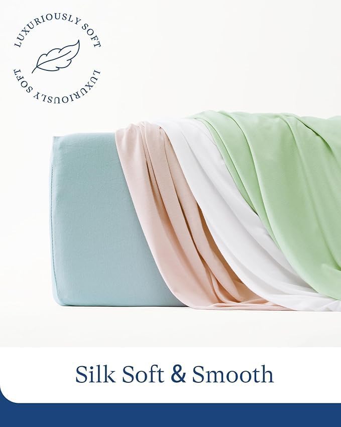 Supersoft Crib Sheets for Boys Girls, Premium Viscose Buttery Soft Crib Mattress Fitted Sheet, Stretchy Knit Baby Sheet, Silky Comfort Baby Bed Sheets 28x52x9 Extra Deep Pocket