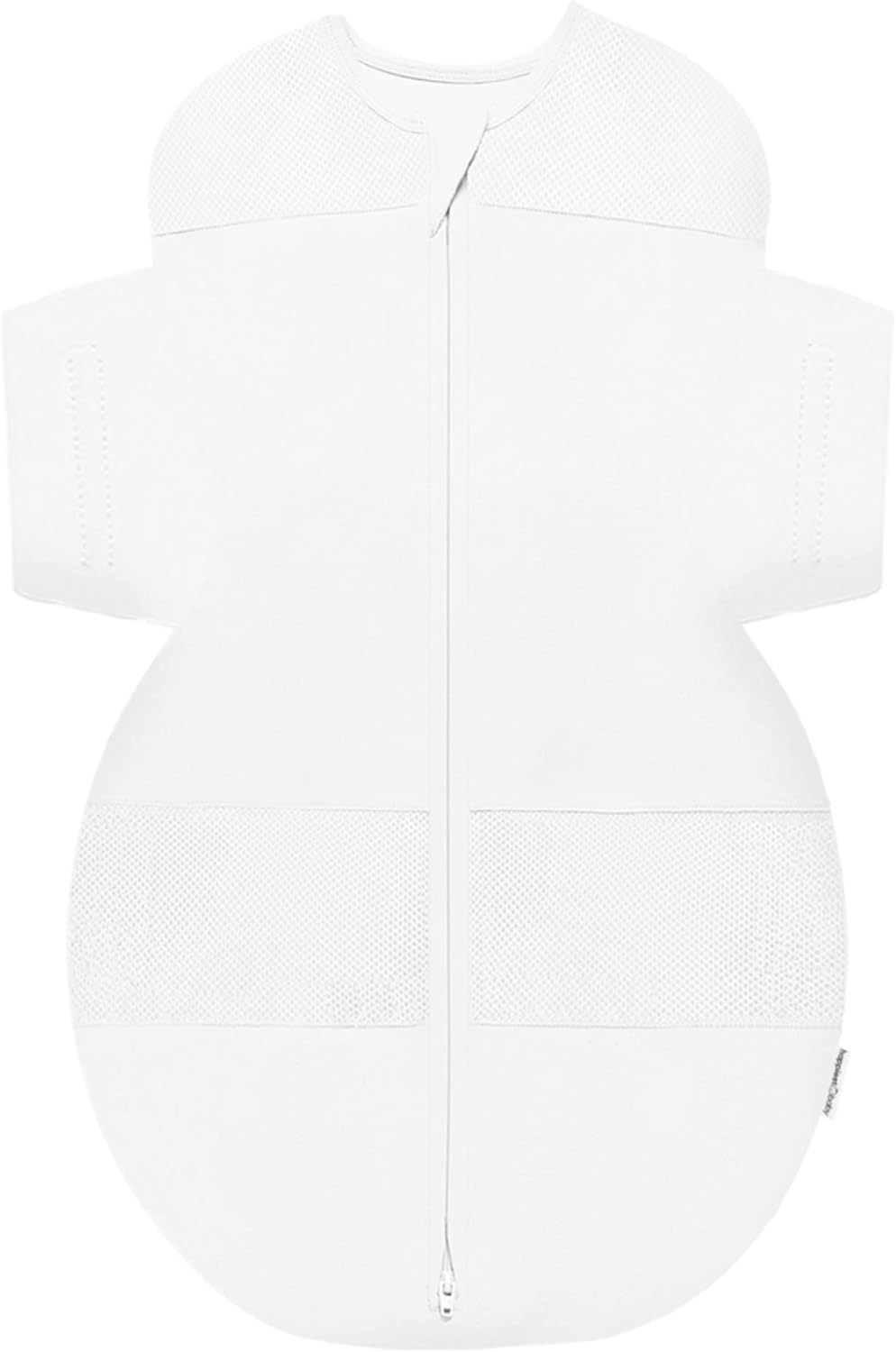 Happiest Baby SNOO Sleep Sack - 100% Organic Cotton Baby Swaddle Blanket - Doctor Designed Promotes Healthy Hip Development (White, Large)