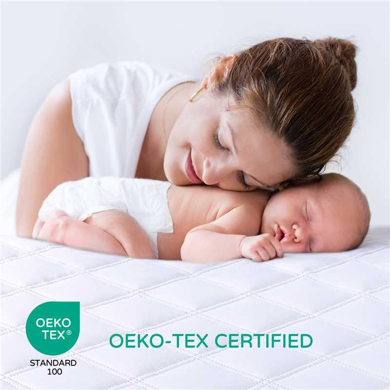Yoofoss Waterproof Pack and Play Mattress Protector 2 Pack, Quilted Pack and Play Mattress Pad Cover Ultra Soft and Breathable, Playpen/Playard Mattress Sheet for Standard Pack n Play Size 39''x27''