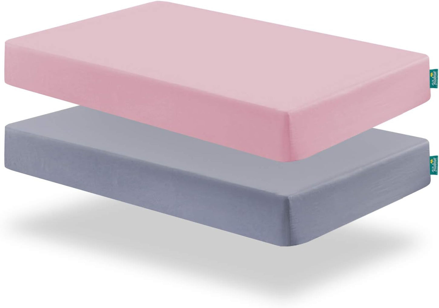 Crib Sheets and Waterproof Crib Mattress Protector 4 Pack Set,Waterproof Crib Sheets Mattress Pad Cover for Baby Boys and Girls, Grey&Pink