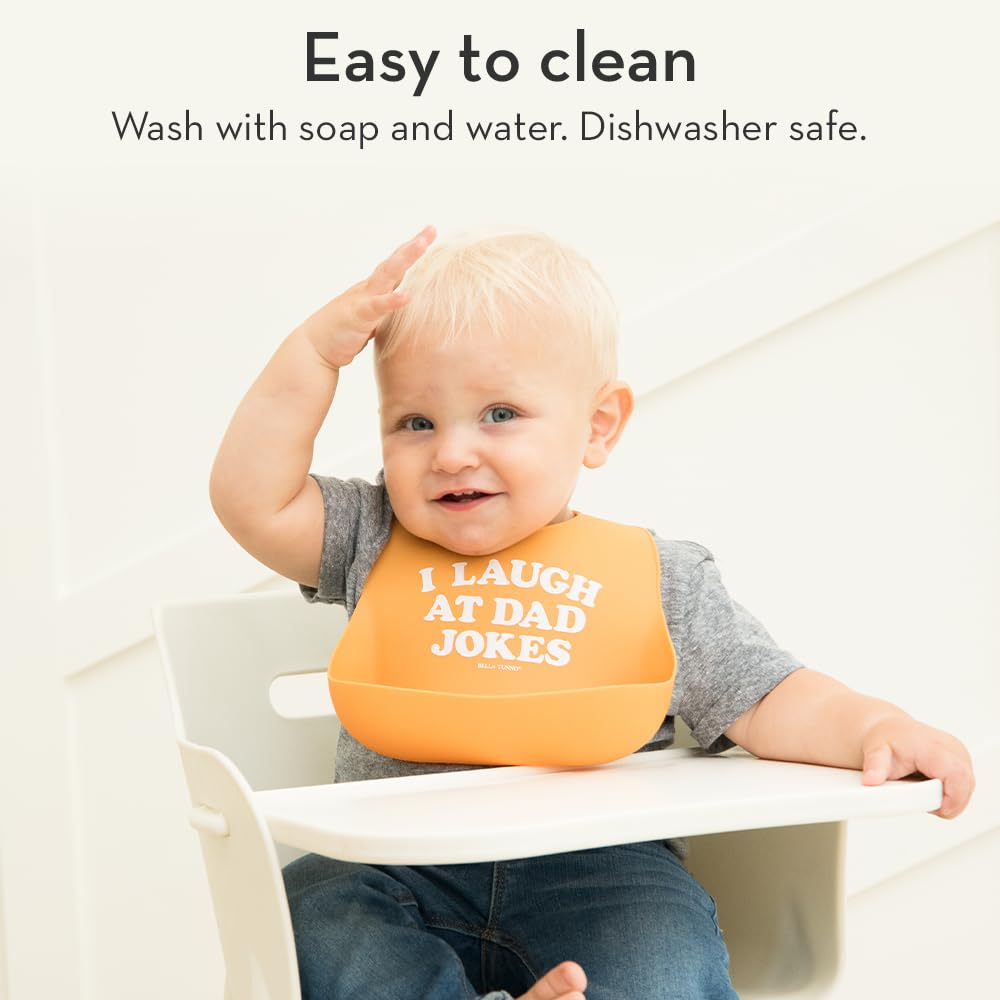 Baby Bib for Eating by Bella Tunno, Waterproof Silicone Bib with Large Food Catcher, Adjustable Fit for Babies 4-12 months & Toddlers 1-3 Years, Boys & Girls, Little Sis