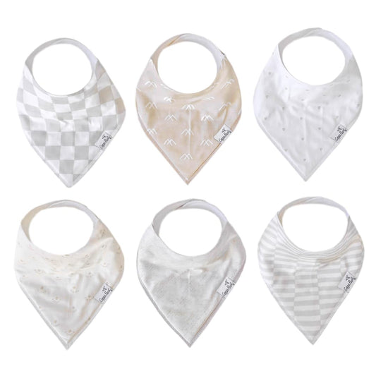 Copper Pearl 6 Pack Soft Cotton Baby Bibs for Drooling and Teething, Absorbent Drool Bibs for Baby Girl and Boy, Adjustable to Fit Newborns to Toddlers, Tons of Styles (Henry Set)