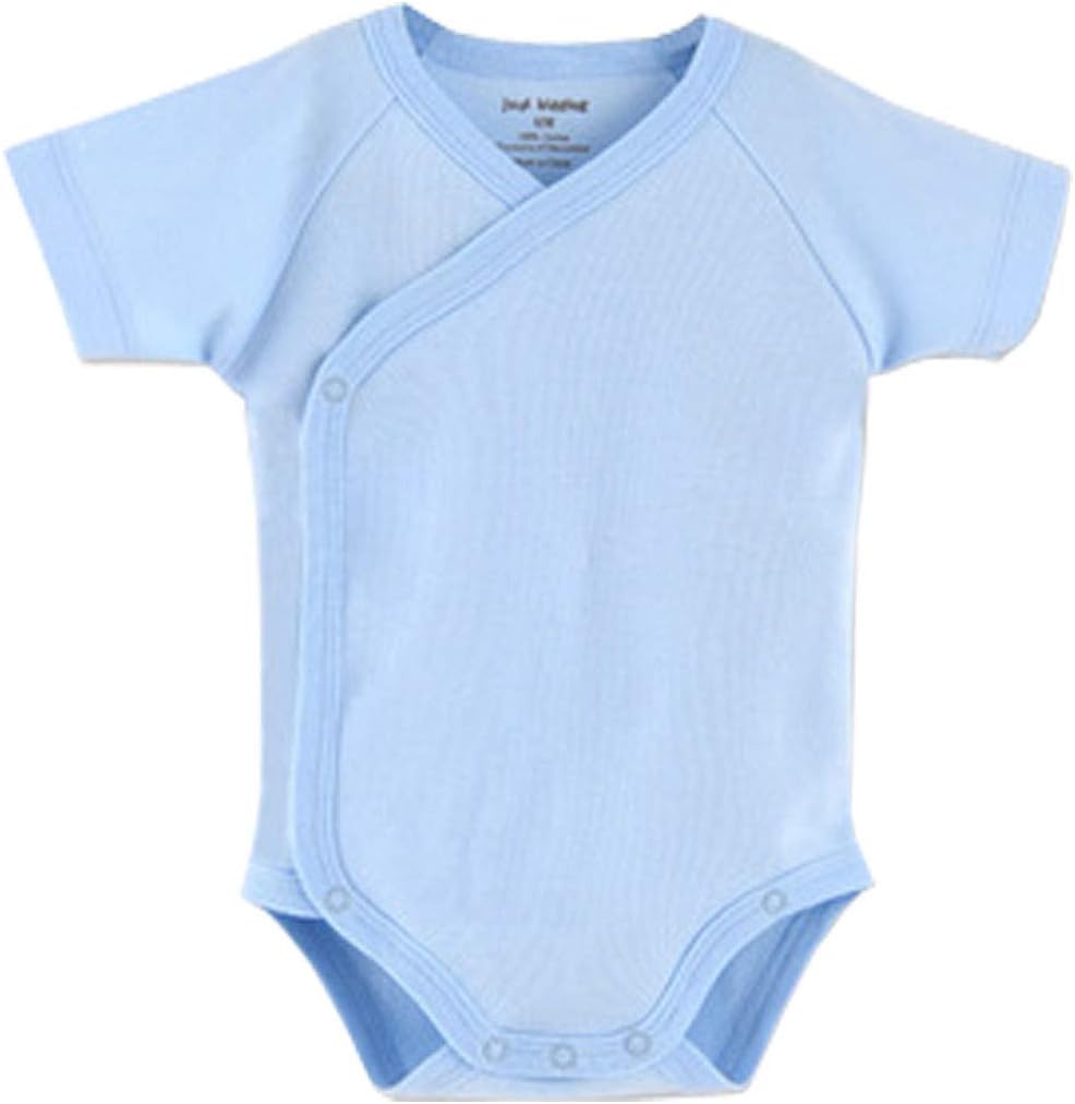 Baby Boys Girls Short Sleeves Kimono Clothes Cotton Baby Side-Snap Bodysuit Pack of Baby Layette Set