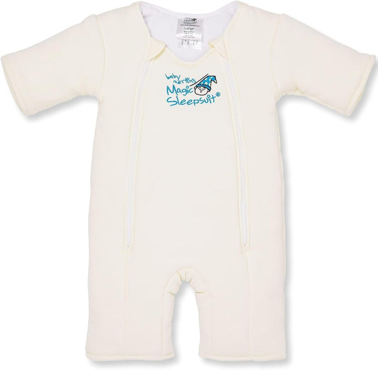 Magic Sleepsuit Baby Merlin's Bamboo/Cotton Baby Swaddle Transition Product - Soft and Cozy Design, Double Zipper for Easy Diaper Changes, Promotes Safe Sleep, 3-6 Months - Blue - Large 12-18lbs