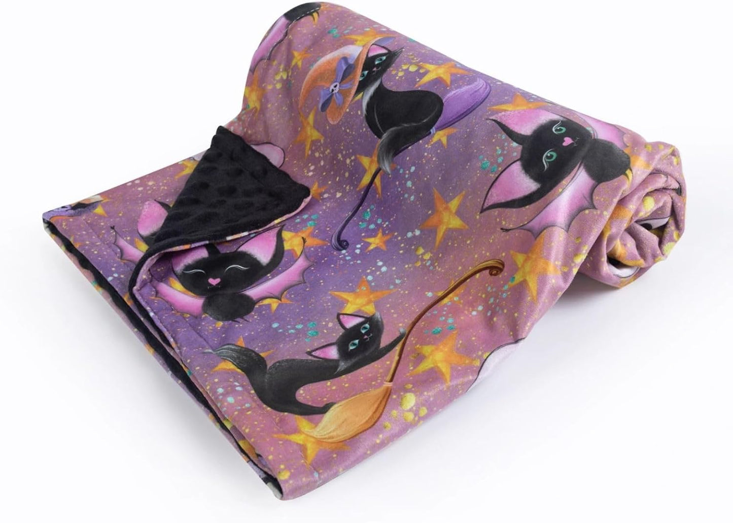 Baby Blanket for Boys Girls Soft Minky with Double Layer Dotted Backing, Halloween Printed 30 x 40 Inch Receiving Blanket (Halloween bat)