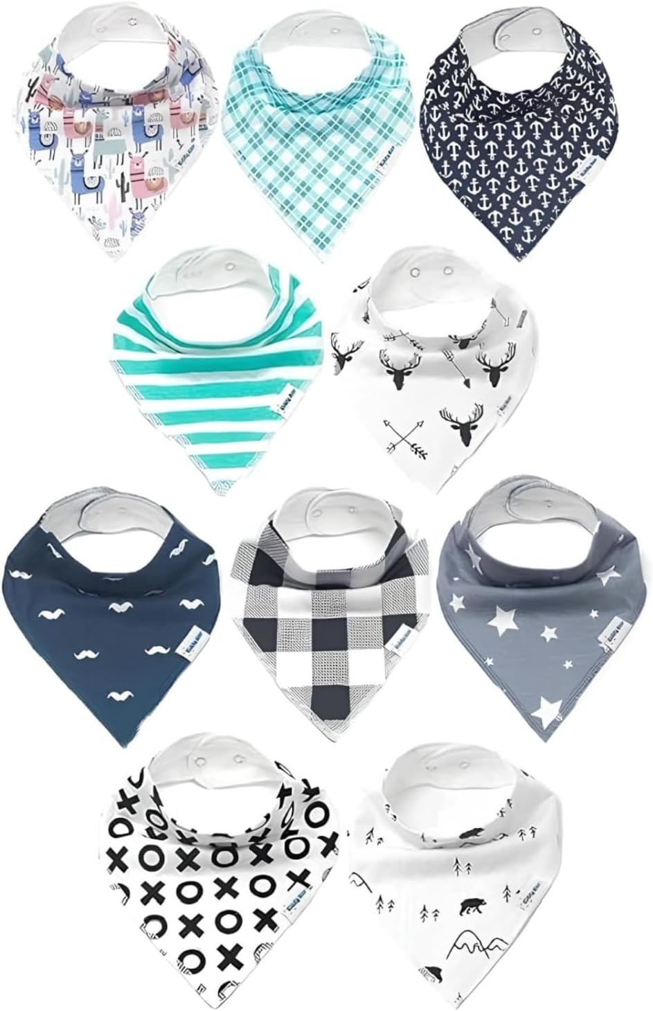 Organic Cotton Baby Bibs – Soft Teething & Drool Bib for Newborns & Toddlers – Hypoallergenic, Absorbent, Snaps