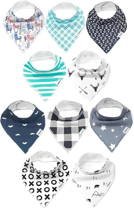 Organic Cotton Baby Bibs – Soft Teething & Drool Bib for Newborns & Toddlers – Hypoallergenic, Absorbent, Snaps