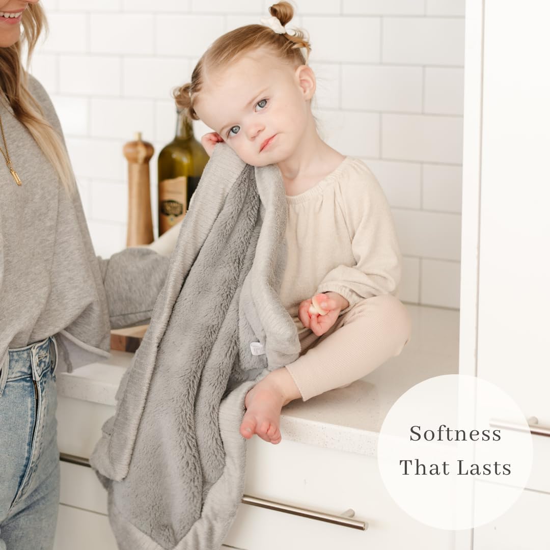 SARANONI Security Blankets for Babies Super Soft Boutique Quality Lush Luxury (Mini 15" x 20", Gray)