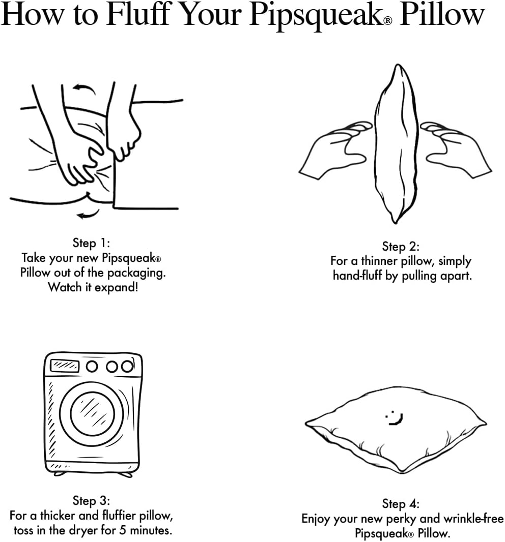 Pipsqueak Microfiber Pillow - Small, Mini, Tiny - 11 x 7 in - Perfect for Travel, Cars, Airplanes, Camping, Dogs, Toddlers, Kids, Lumbar, Knees and Neck - Ages 2 Yrs and Up