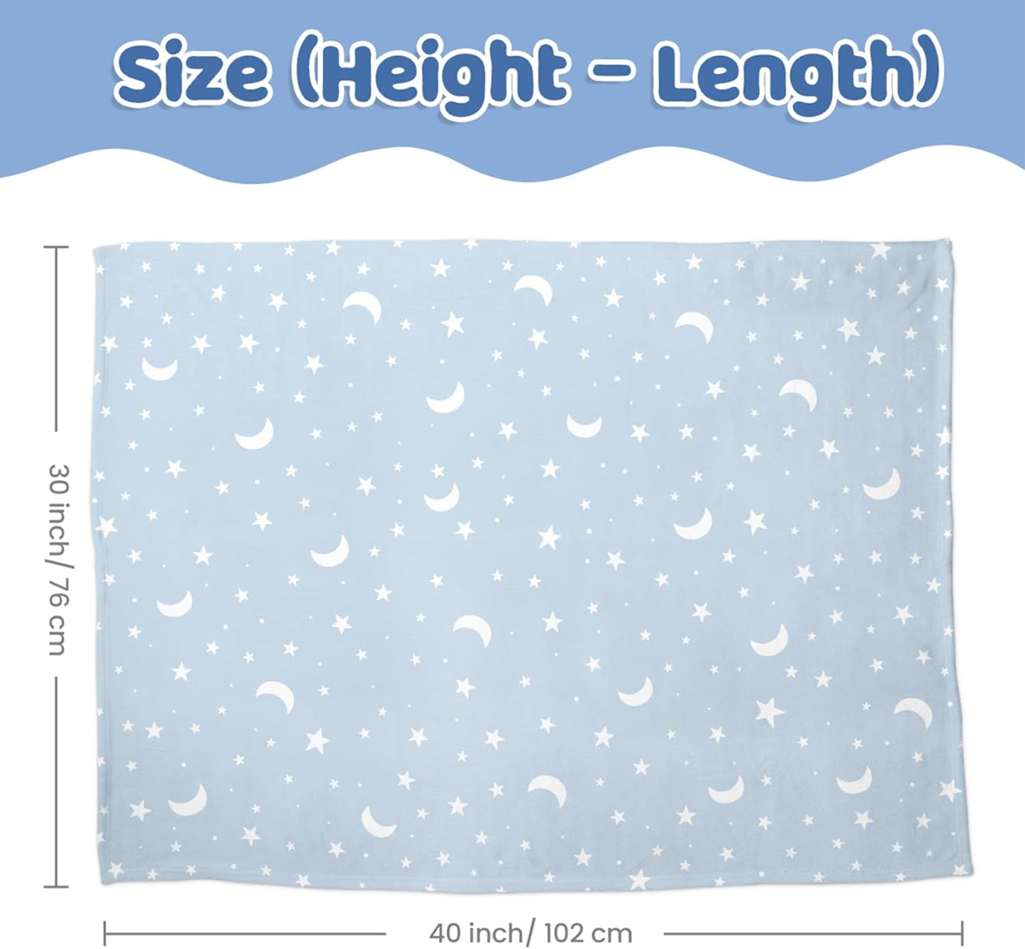 Star Baby Blanket 30 x 40 Inches for Boys Girls, Soft Plush Receiving Blanket with Dotted Back, Gift for Toddler Newborn Infant Christmas Birthday Baby Shower