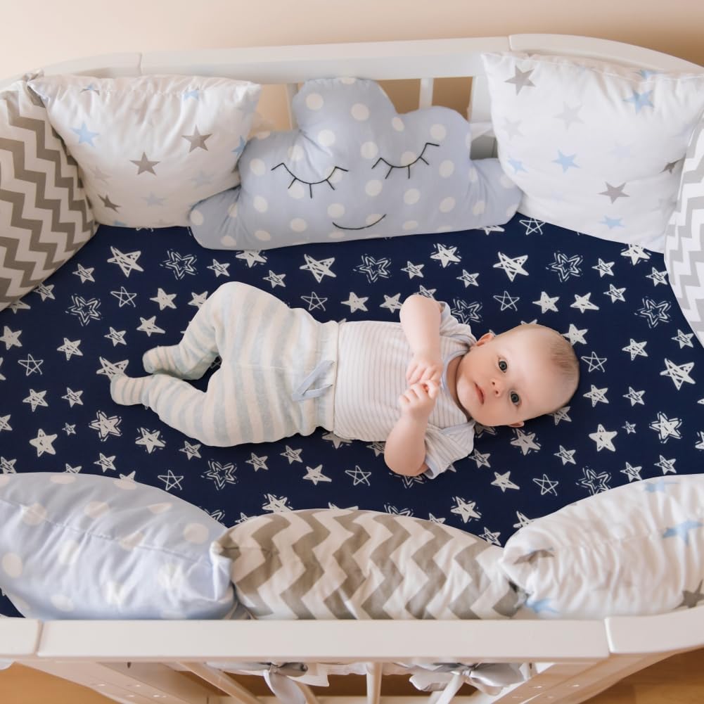 4 Pack Breathable Bassinet Sheets for Baby Boys Neutral Unisex Soft Bassinet Fitted Sheets for Toddler Travel Bassinet (Letter)