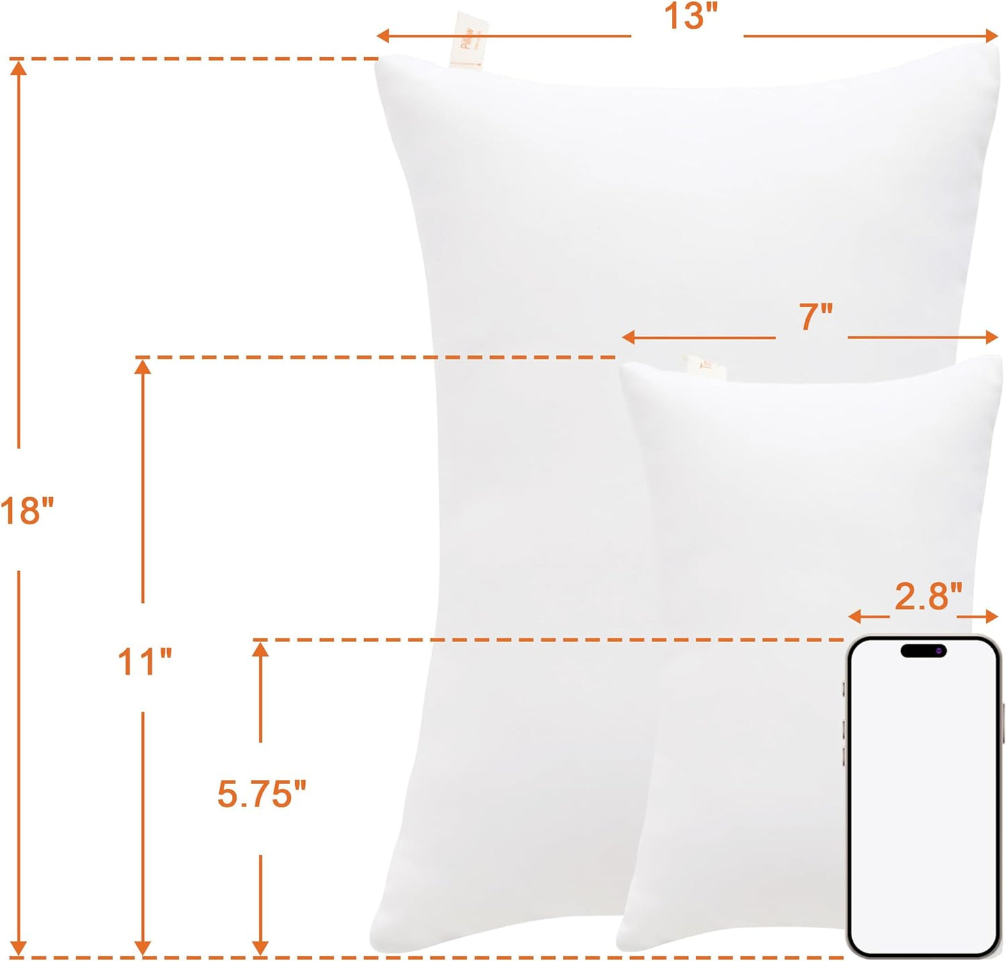 NTBAY Toddler Pillows, Down Alternative 13"x18" Pillows, Machine Washable - Soft and Breathable Travel Small Pillows for Sleeping, Ideal for Daycare, Crib, Cot, White