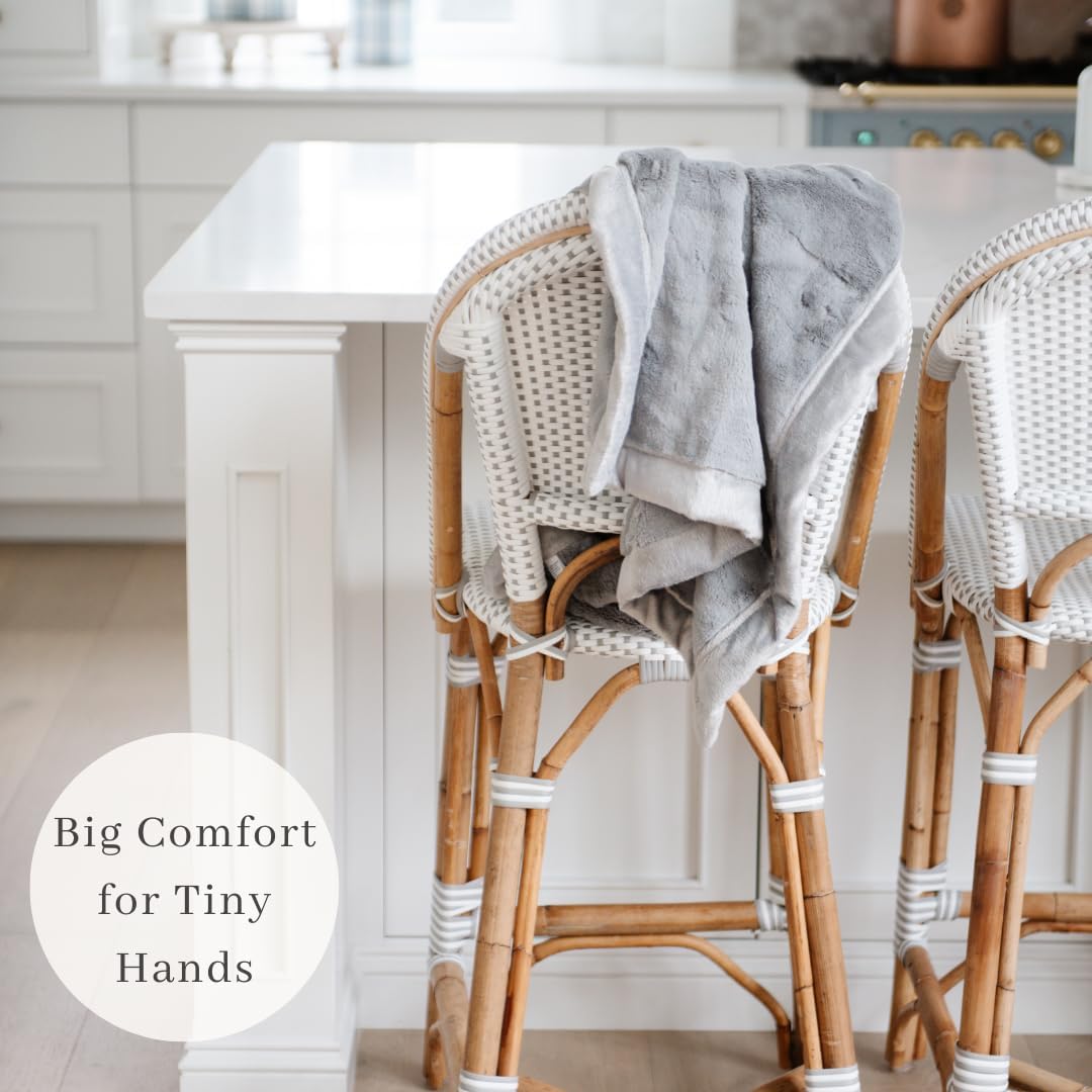 SARANONI Security Blankets for Babies Super Soft Boutique Quality Lush Luxury (Mini 15" x 20", Gray)