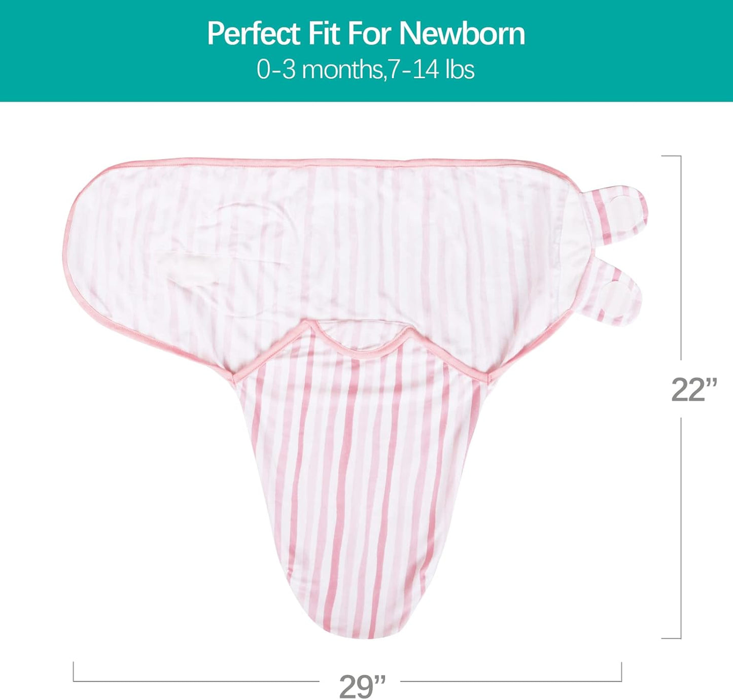 Biloban Baby Swaddles 0-3 Months for Girls - Cotton Swaddle Blanket, Newborn Essentials, Lovely Pink Print, 2 Pack