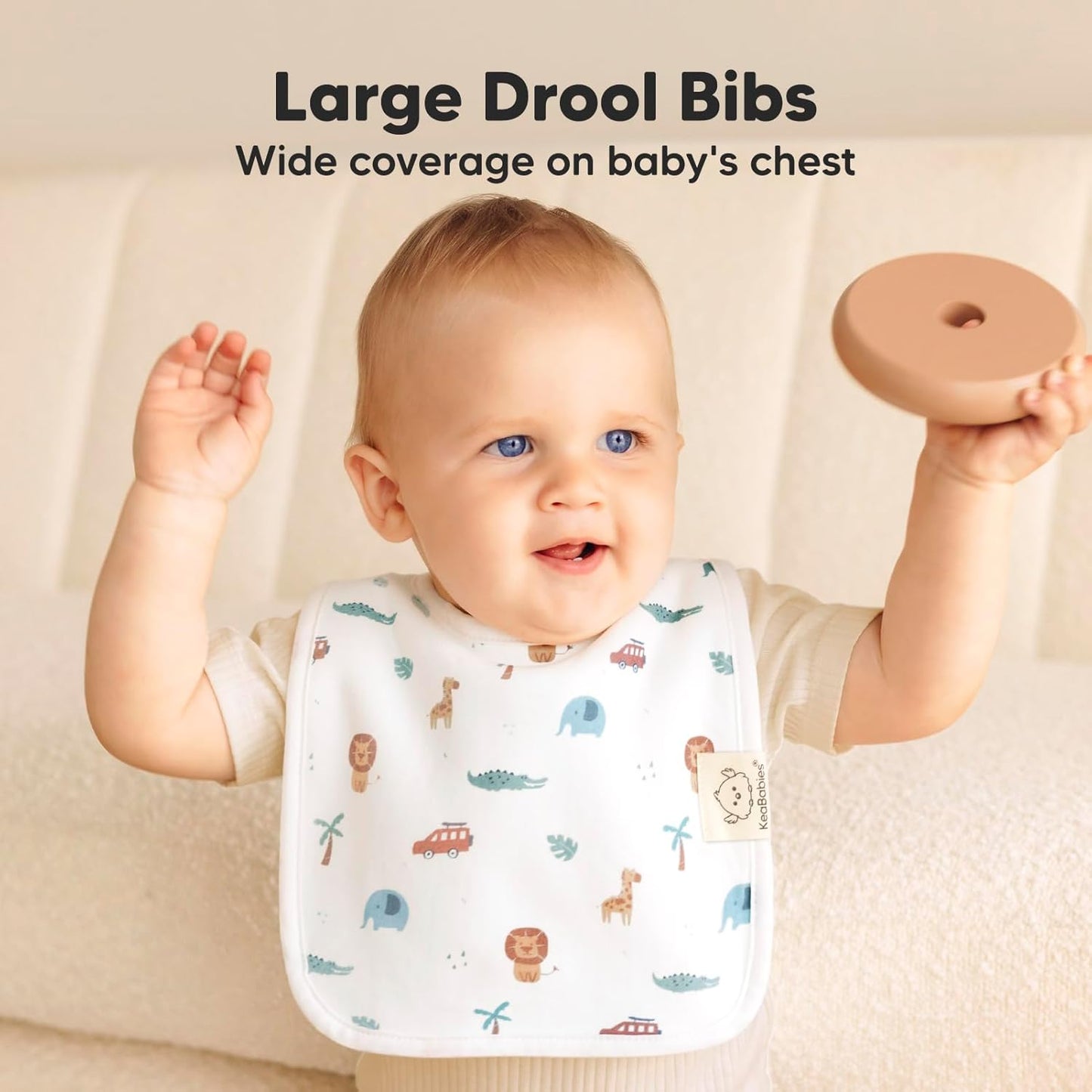 KeaBabies 8-Pack Organic Baby Bibs for Boys, Girls - Super Absorbent Cotton Drool Bibs for Baby Girl & Boy, Teething Toddler, Drooling Newborn, Ultra Soft & Machine Washable (Wilderness)