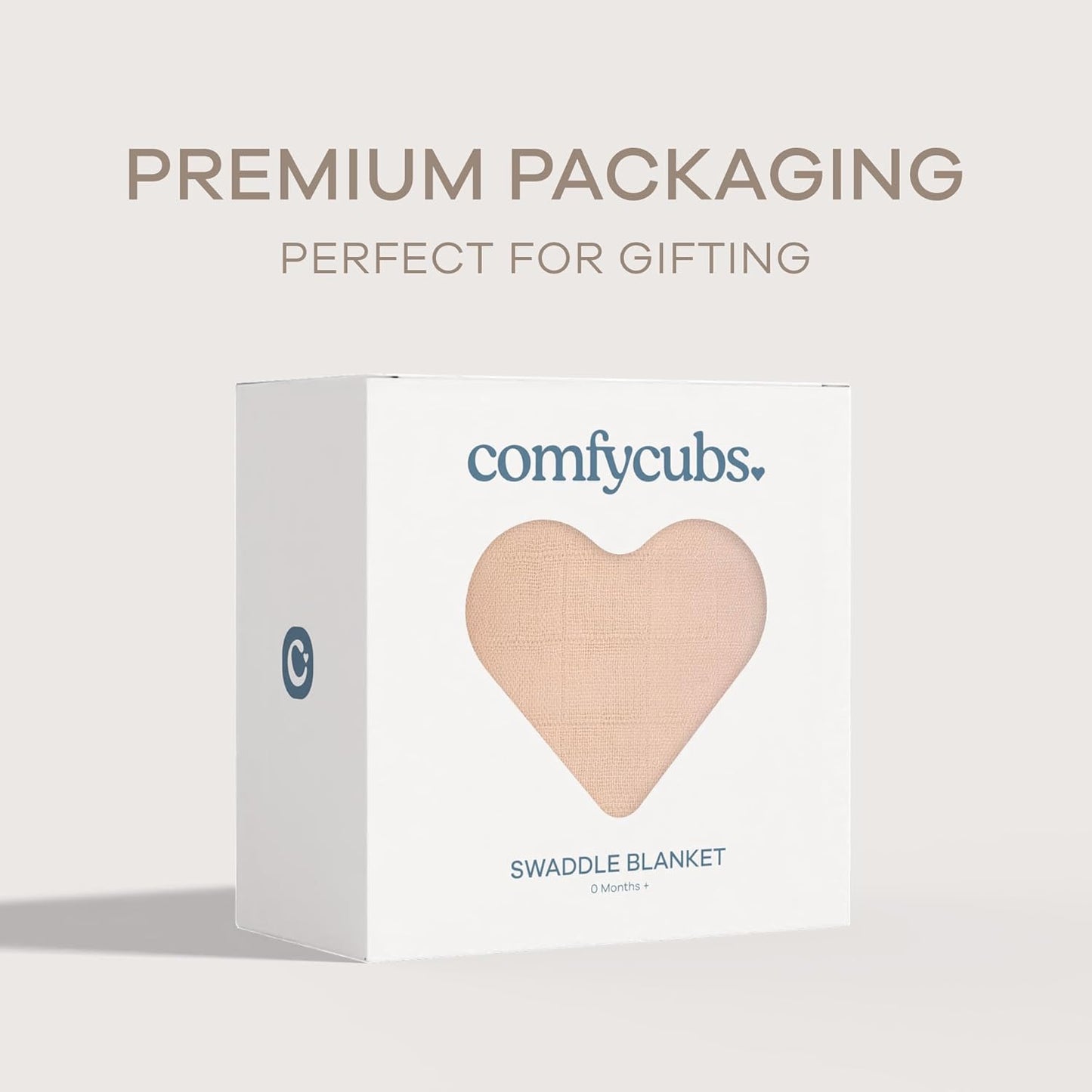 Comfy Cubs Muslin Swaddle Blankets Pack of 1 - 47 x 47 Inch Soft Cotton Baby Blanket Set, Large Multipurpose Wraps for Newborns - Self-Soothing Swaddles for Newborns - Blush