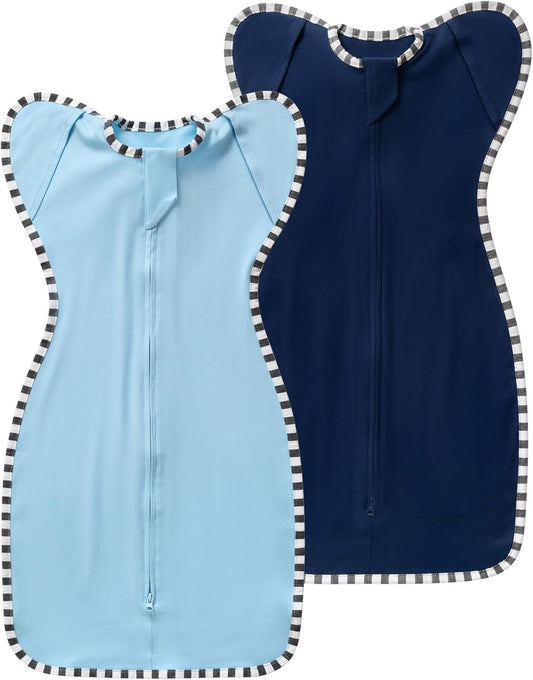 Baby Transition Swaddle 2-Pack, Newborn Sleep Sack, Arms Up Design (Arms In/Out), Infant Swaddle for Boys Girls