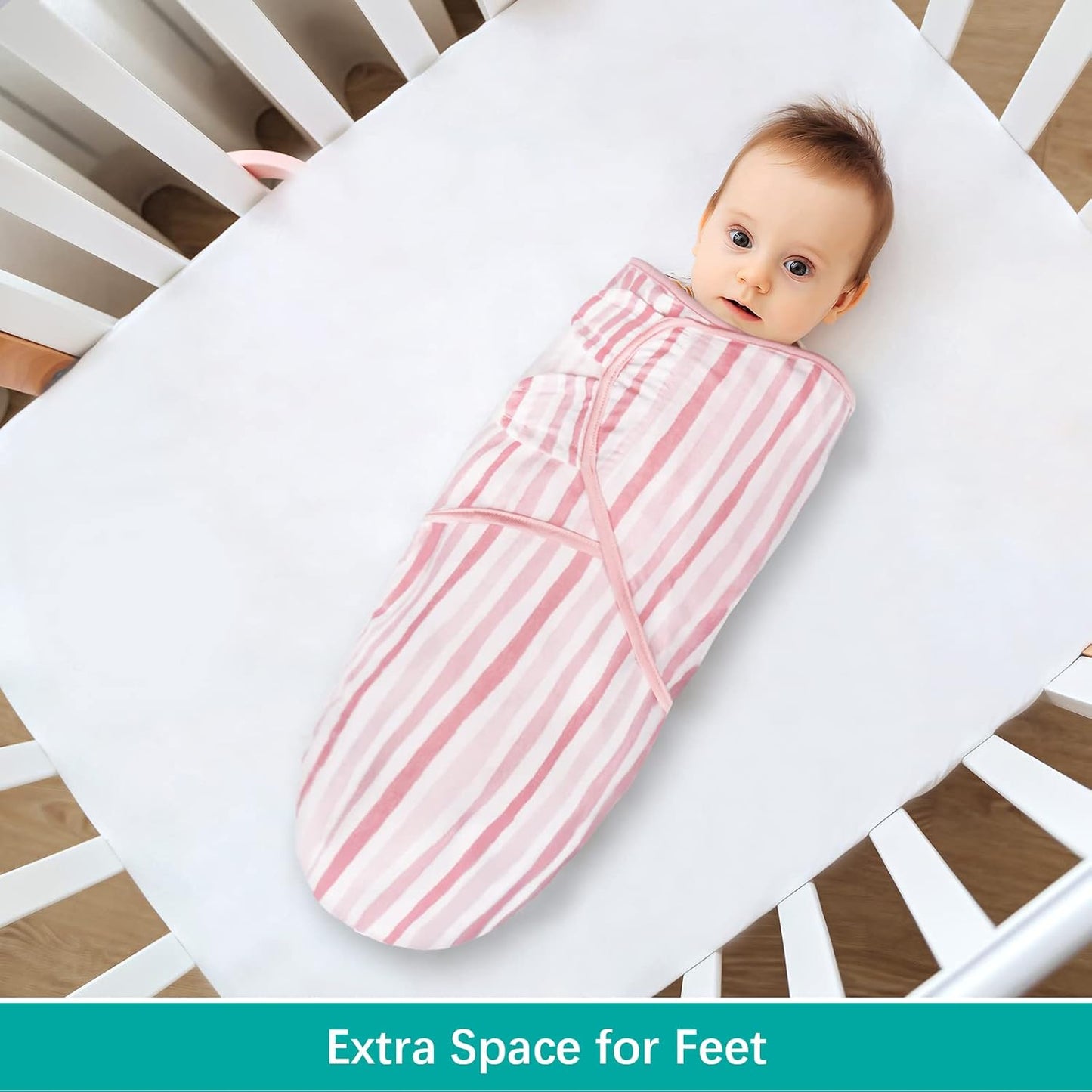 Biloban Baby Swaddle for Girls 0-3 Months, Cotton Blanket, Newborn Essentials, Lovely Pink Print, 4 Pack