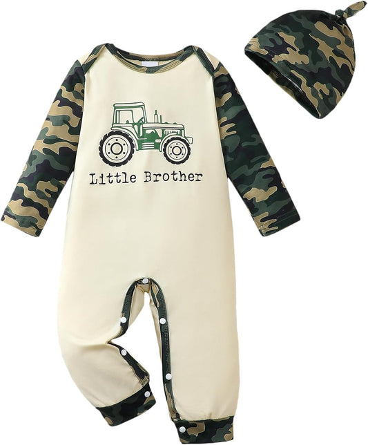 NZRVAWS Baby Boy Clothes Preemie Infant Boy Bear Outfits Jumpsuit Bodysuit Letter Print Romper