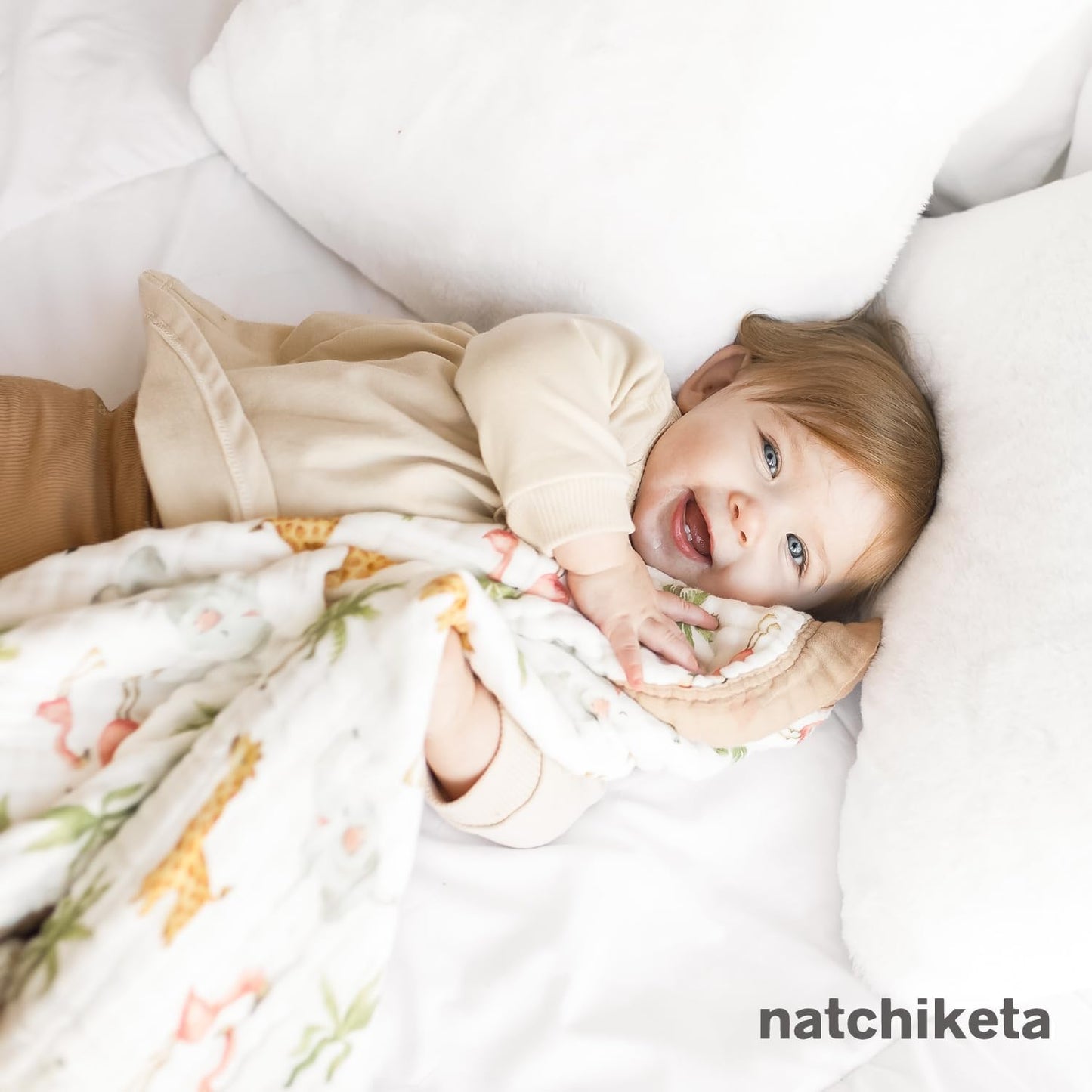 Organic Cotton Muslin Baby Blanket for Boys and Girls - Luxurious Soft Toddler Quilt for Swaddling - Gender Neutral Blankets Makes a Great Bright Dot