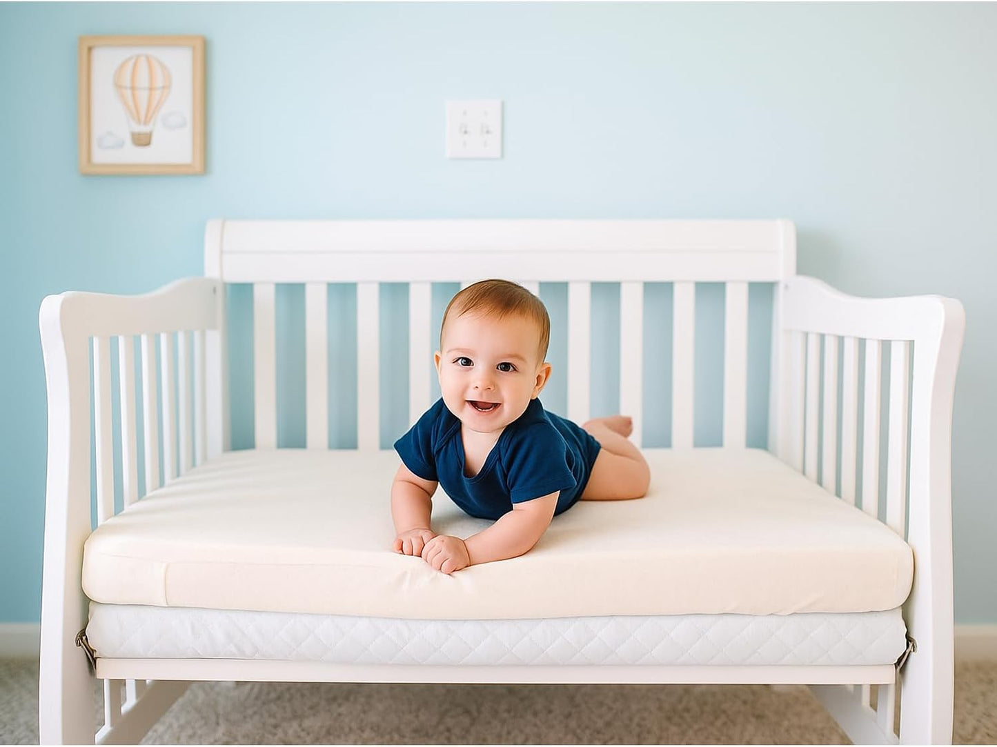 Organic Cotton Crib Mattress Protector - Water Resistant Fitted Sheet Liner Pad, Skin Friendly, Chemical-Free Pure Cotton [GOTS-Certified] for Playard (38"x26") - Made in USA